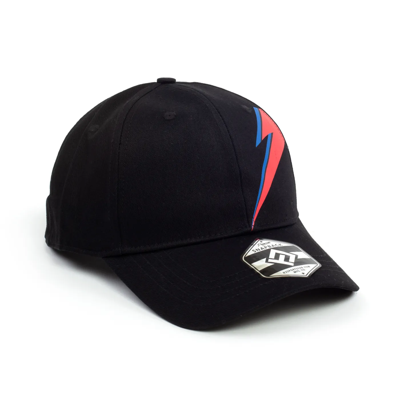 David Bowie Red & Blue Bowie Bolt Black Snapback Hat