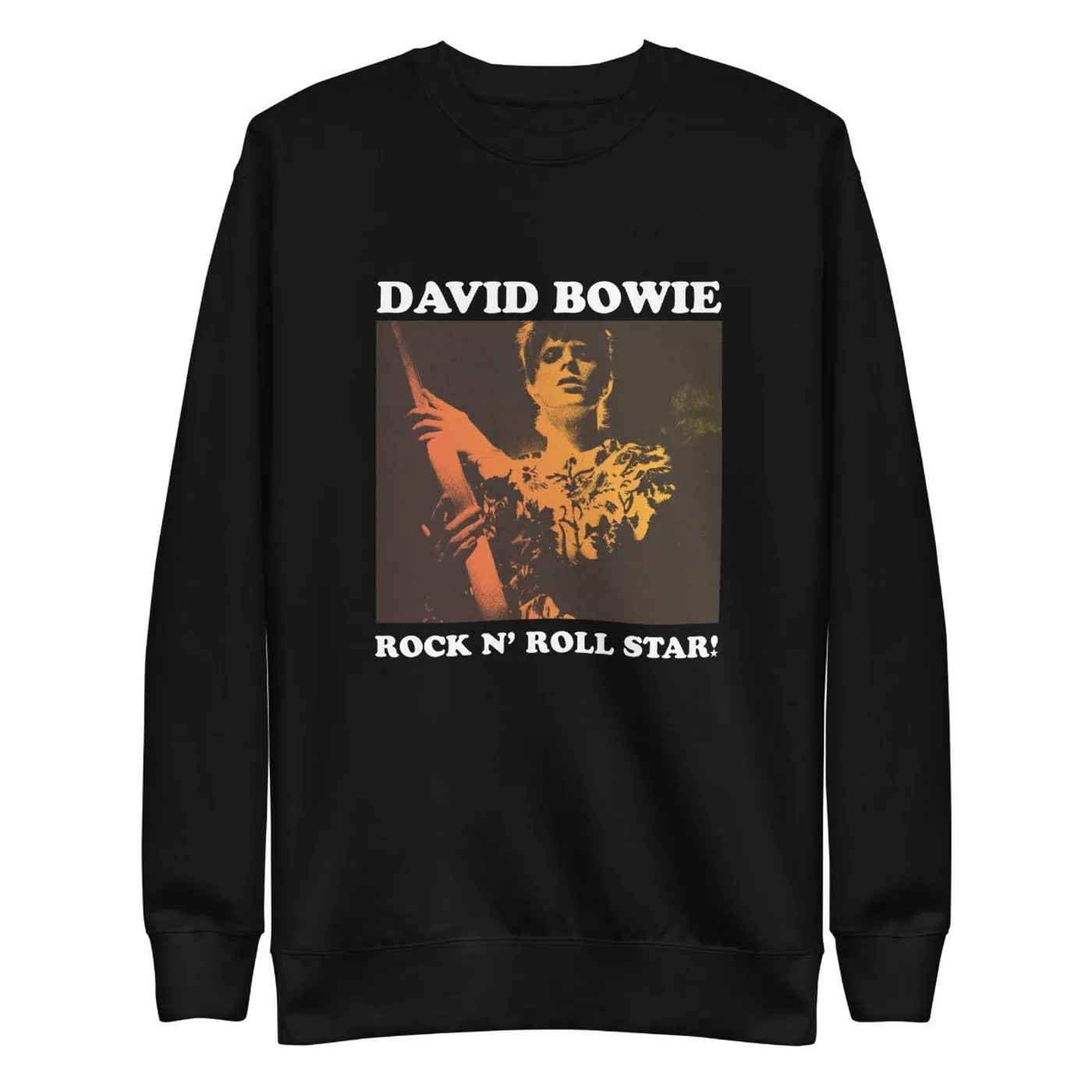 David Bowie Rock n' Roll Star Photo Gold Crewneck Sweatshirt