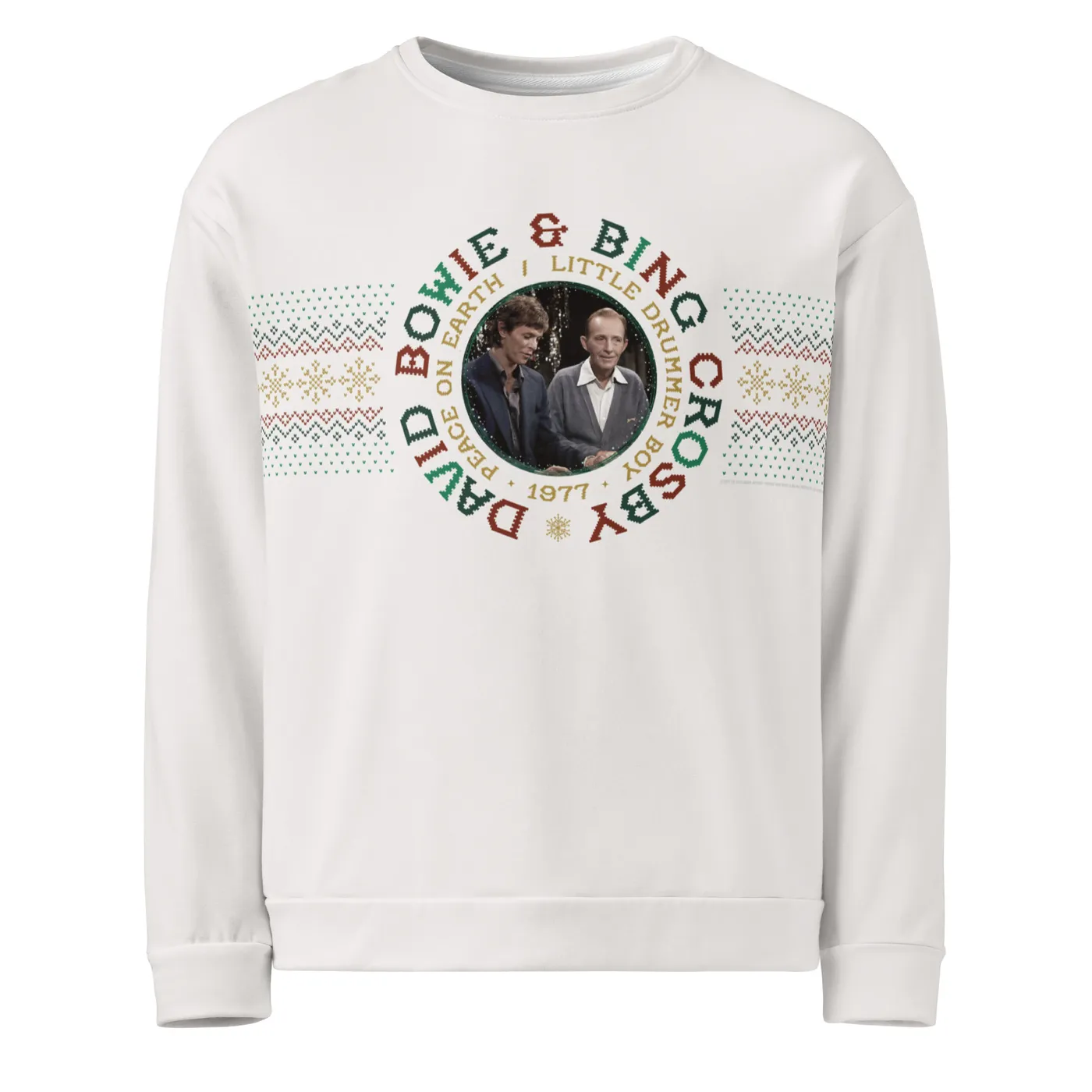 David Bowie & Bing Crosby White Holiday Sweatshirt
