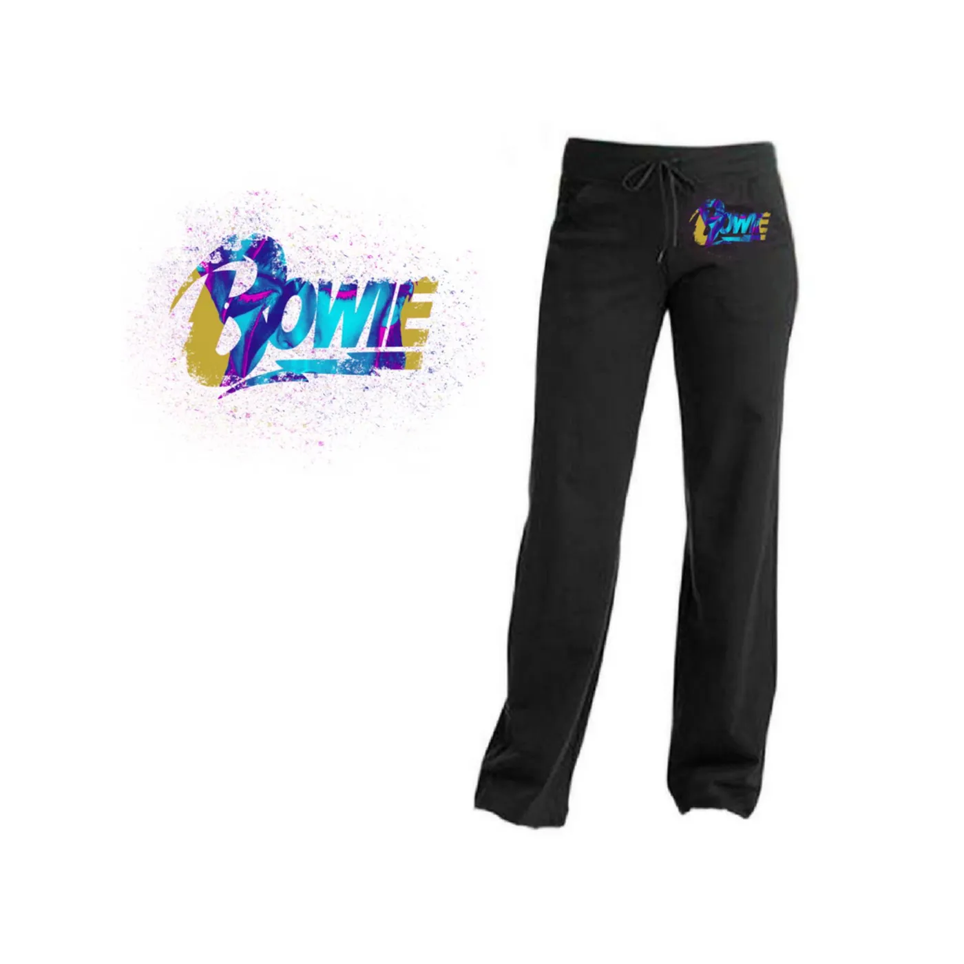David Bowie Multicolor Logo Yoga Pants
