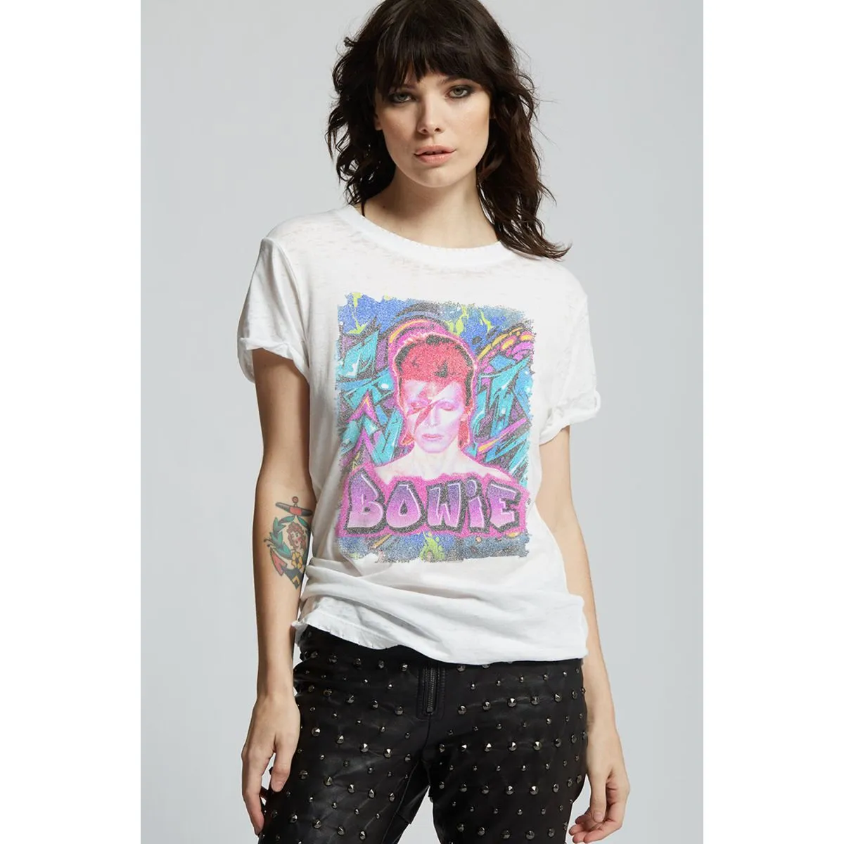 Bowie Vintage Washed Graffiti Tee
