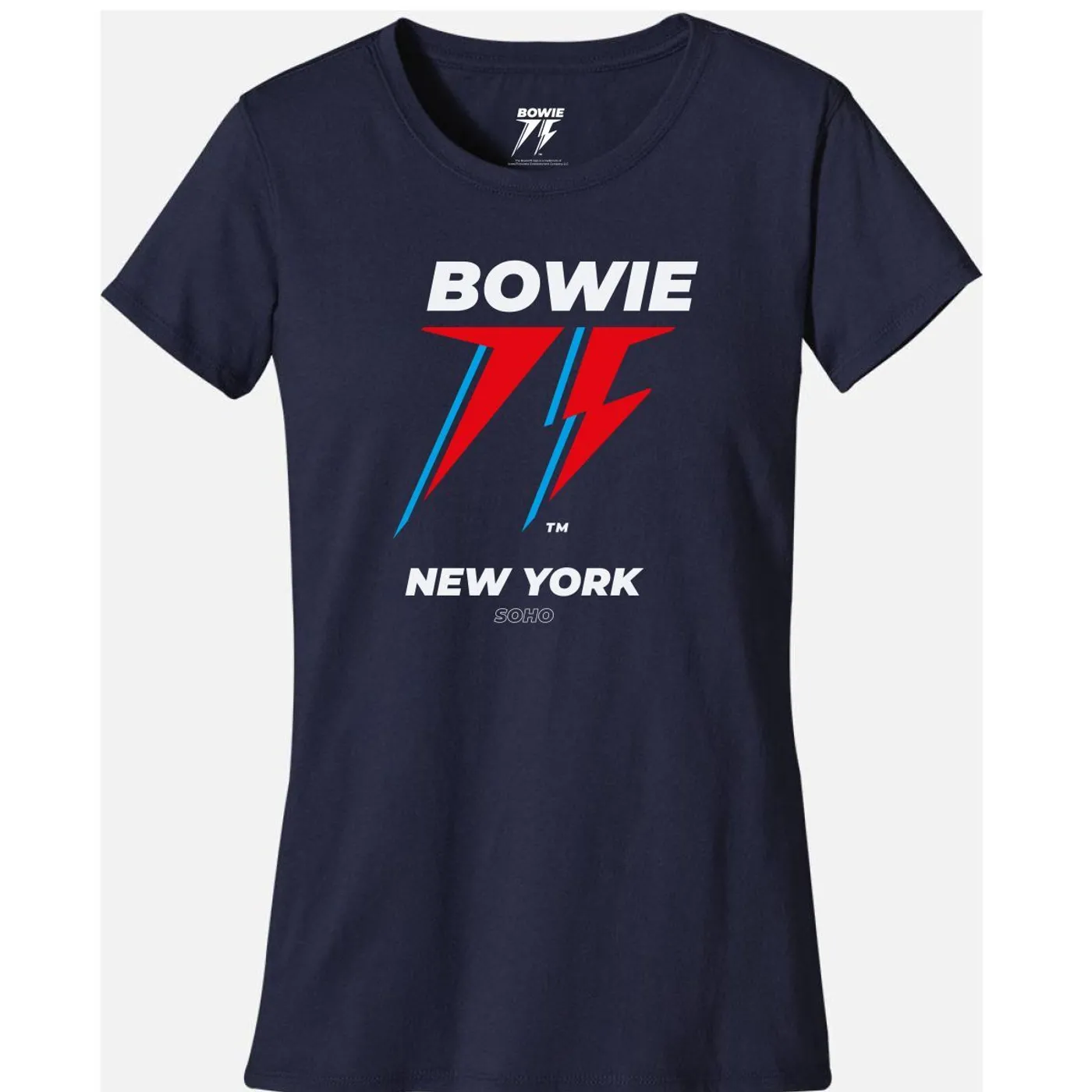 David Bowie Bowie 75 New York Womens Navy T-shirt