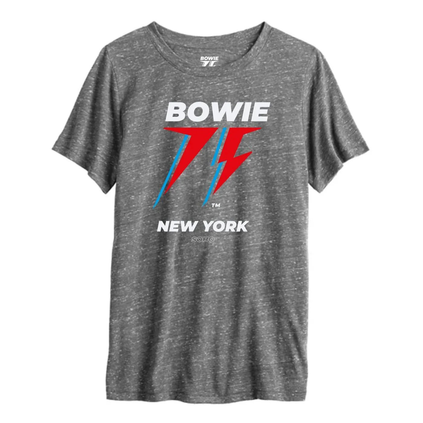 David Bowie Bowie 75 New York Womens Grey T-shirt