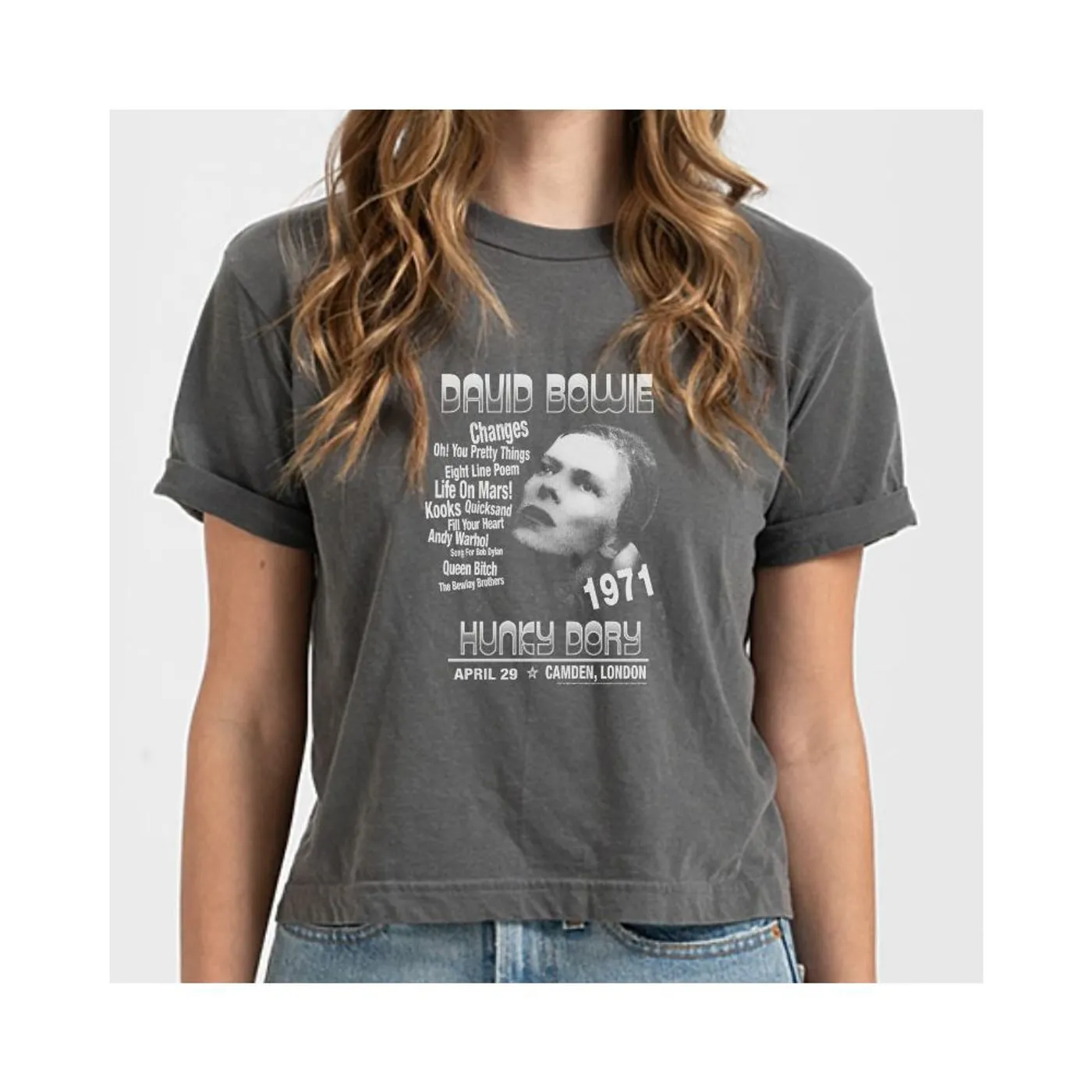 David Bowie Hunky Dory 71 Retro Crop Top