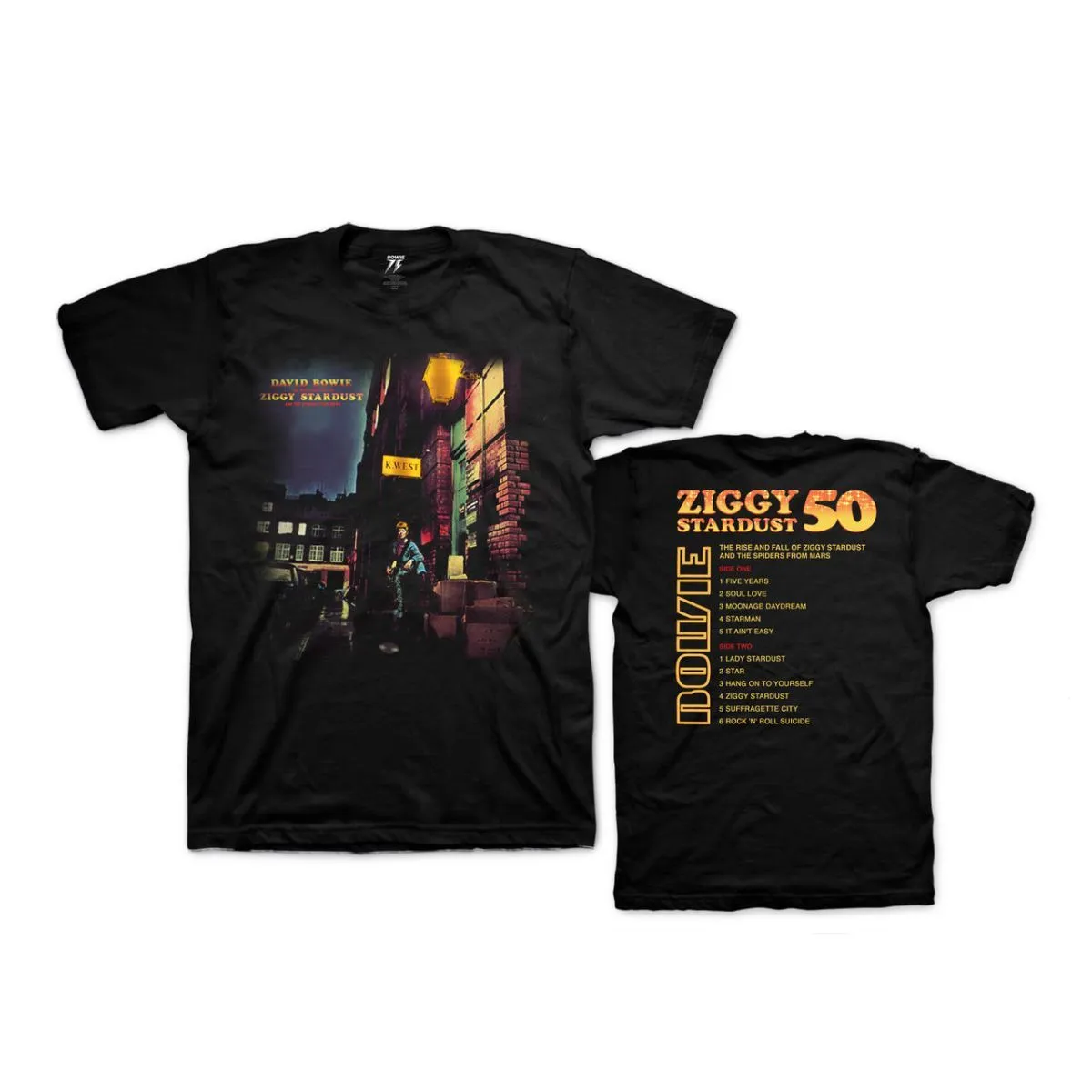 Ziggy Stardust 50th Anniversary Tracklist T-shirt