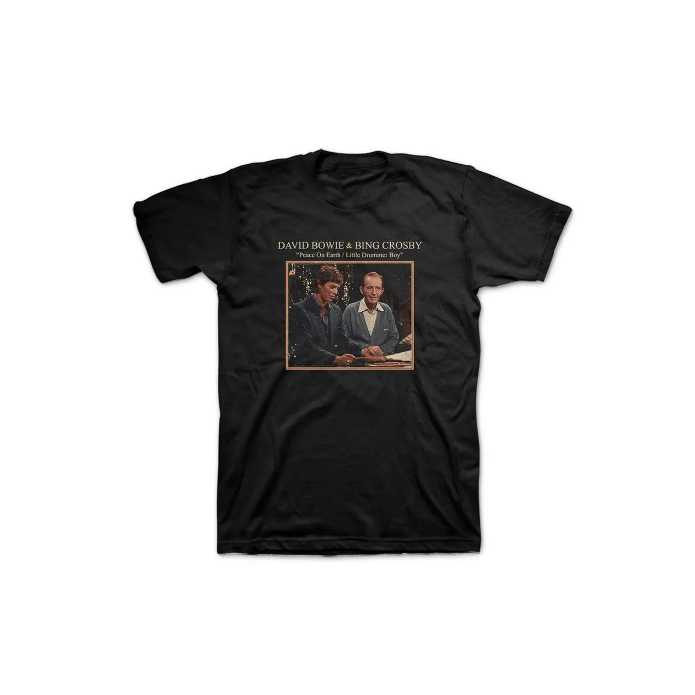 David Bowie & Bing Crosby "Peace On Earth" Black T-shirt