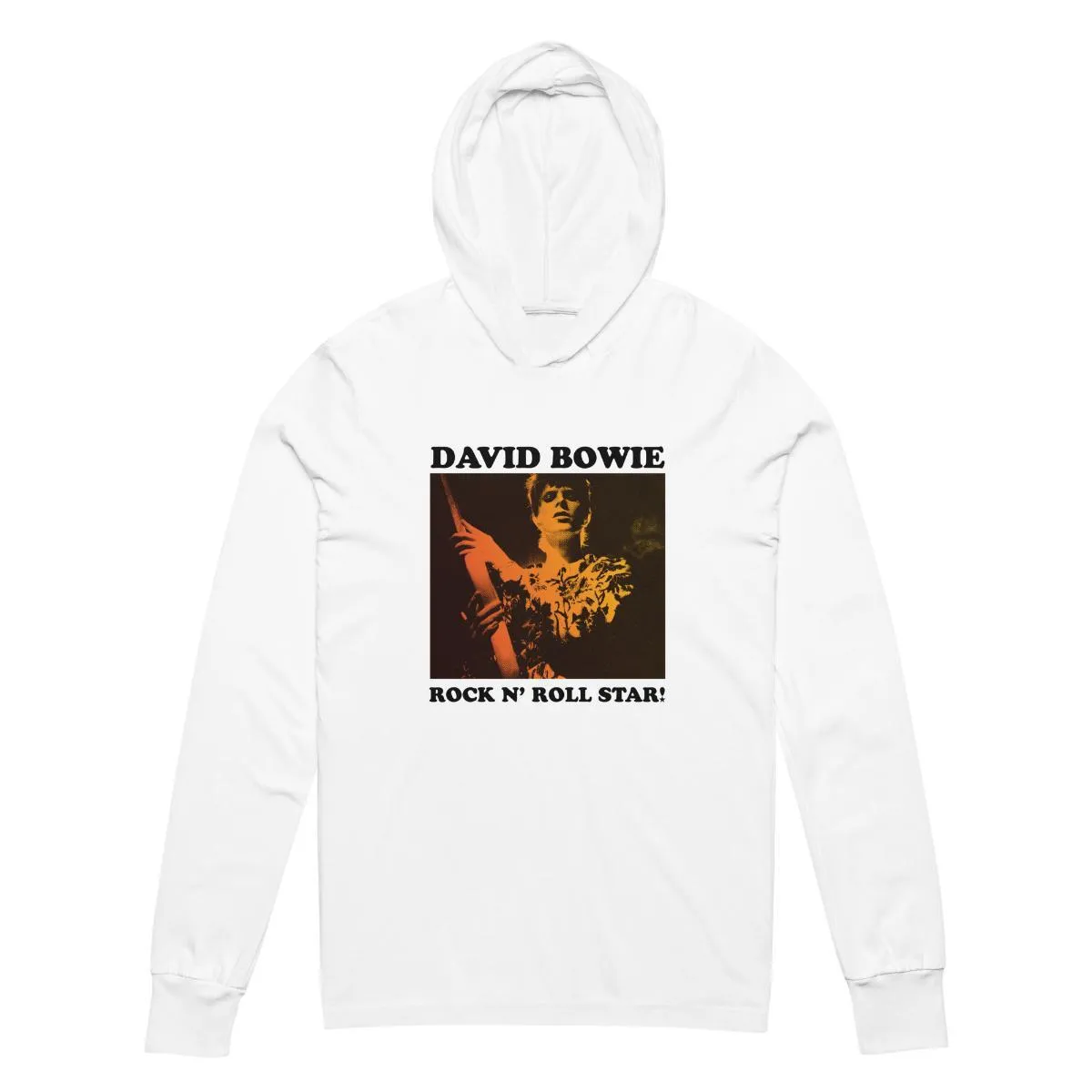 Rock n' Roll Star Photo Gold Hooded Long Sleeve Tee