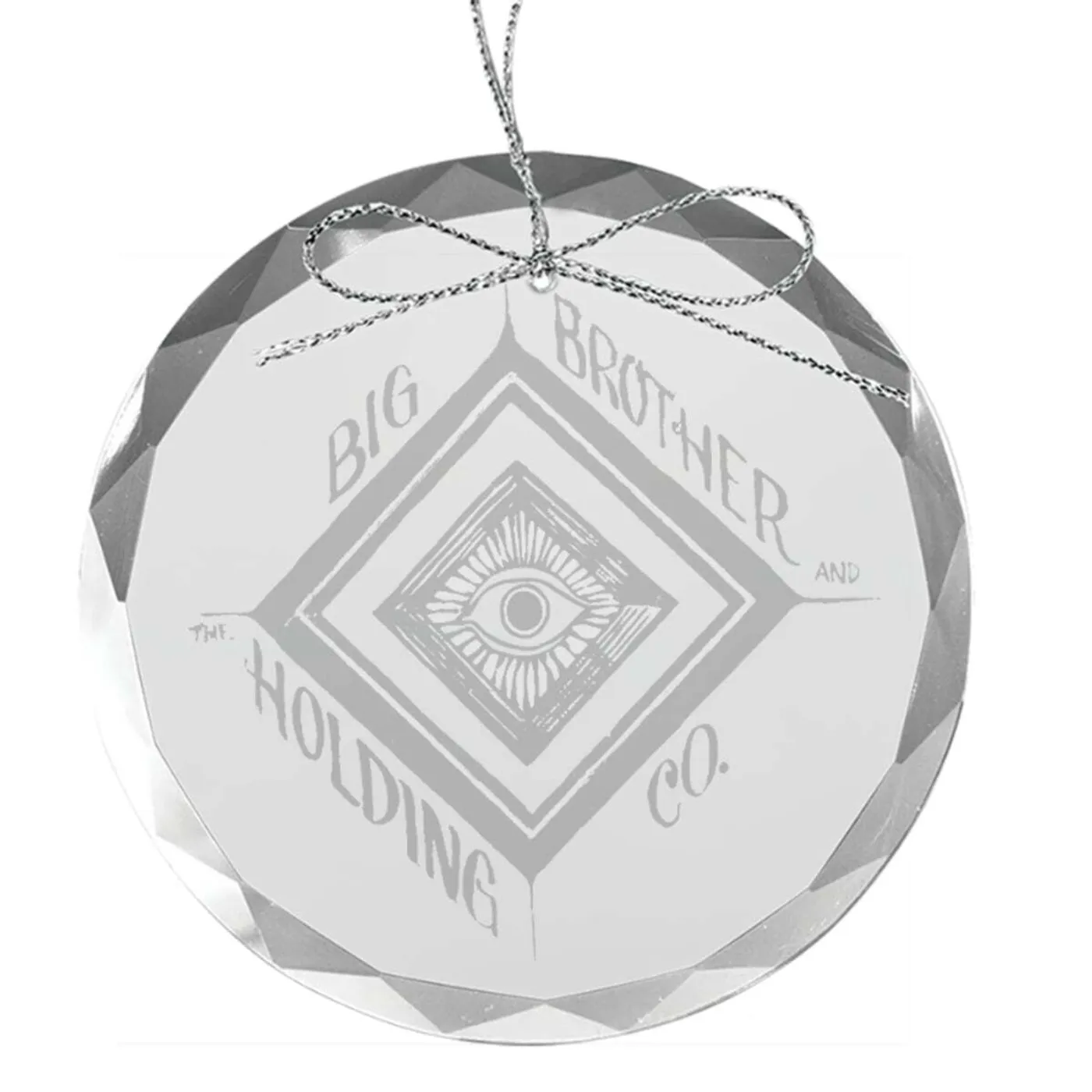 Janis Joplin Eye Round Laser-Etched Glass Ornament