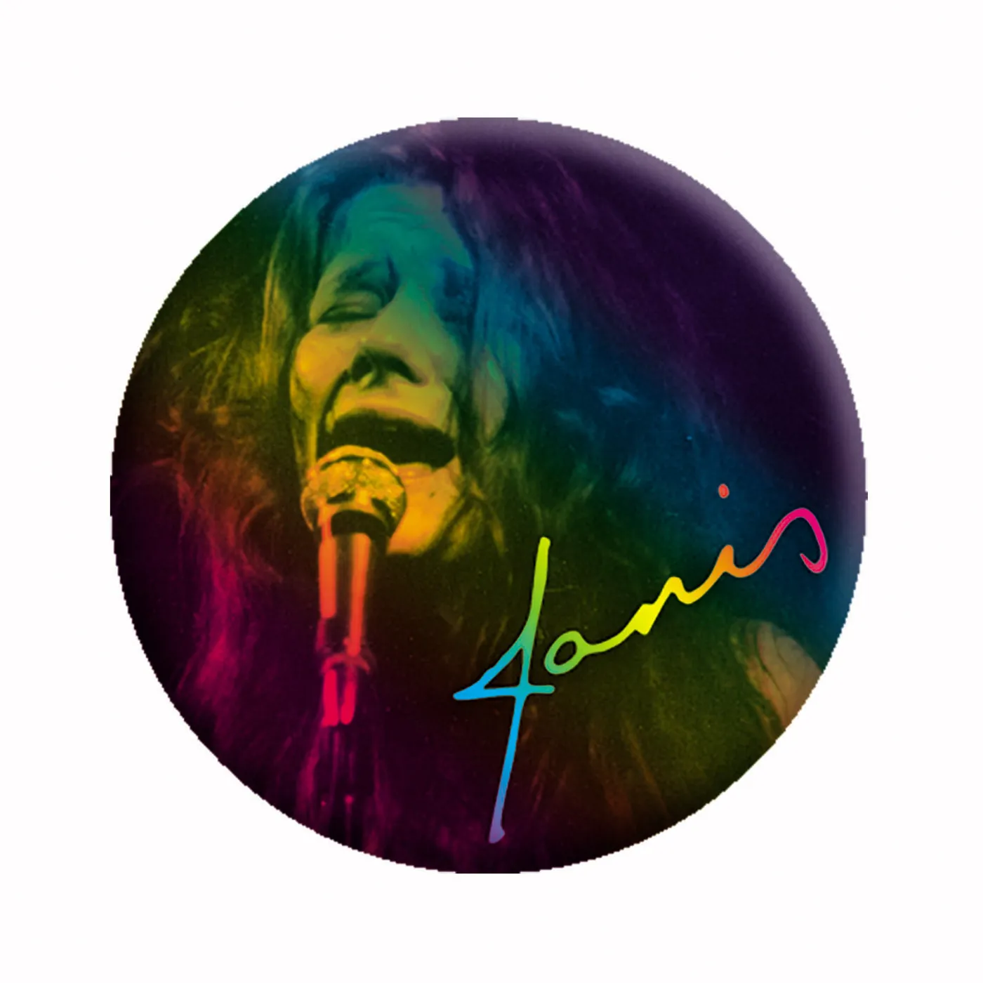 Janis Joplin Singing 1.25" Button