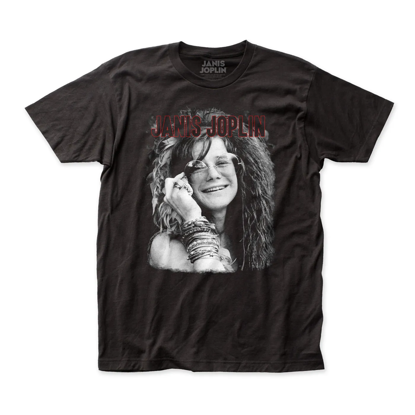 Janis Joplin - Smiling with Glasses T-Shirt
