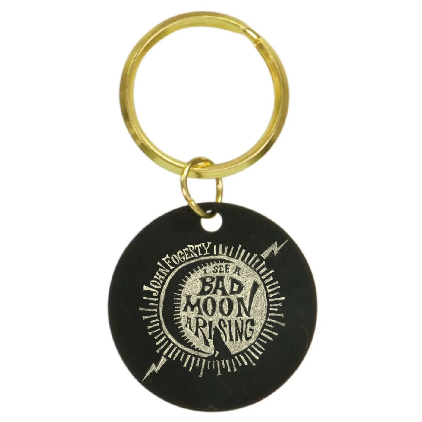 John Fogerty Bad Moon Wolf Brass Keychain