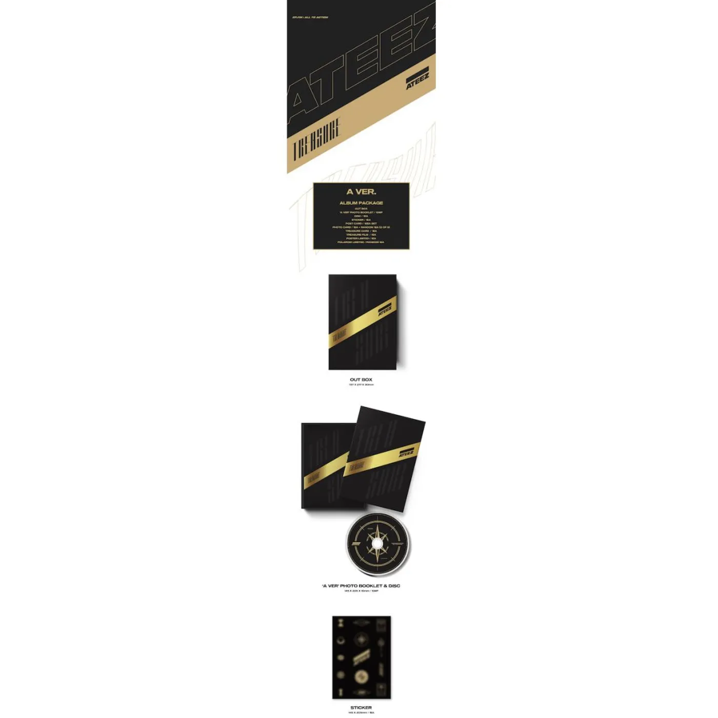 Ateez Treasure A Ver. Package Black Edition & Hoodie Bundle