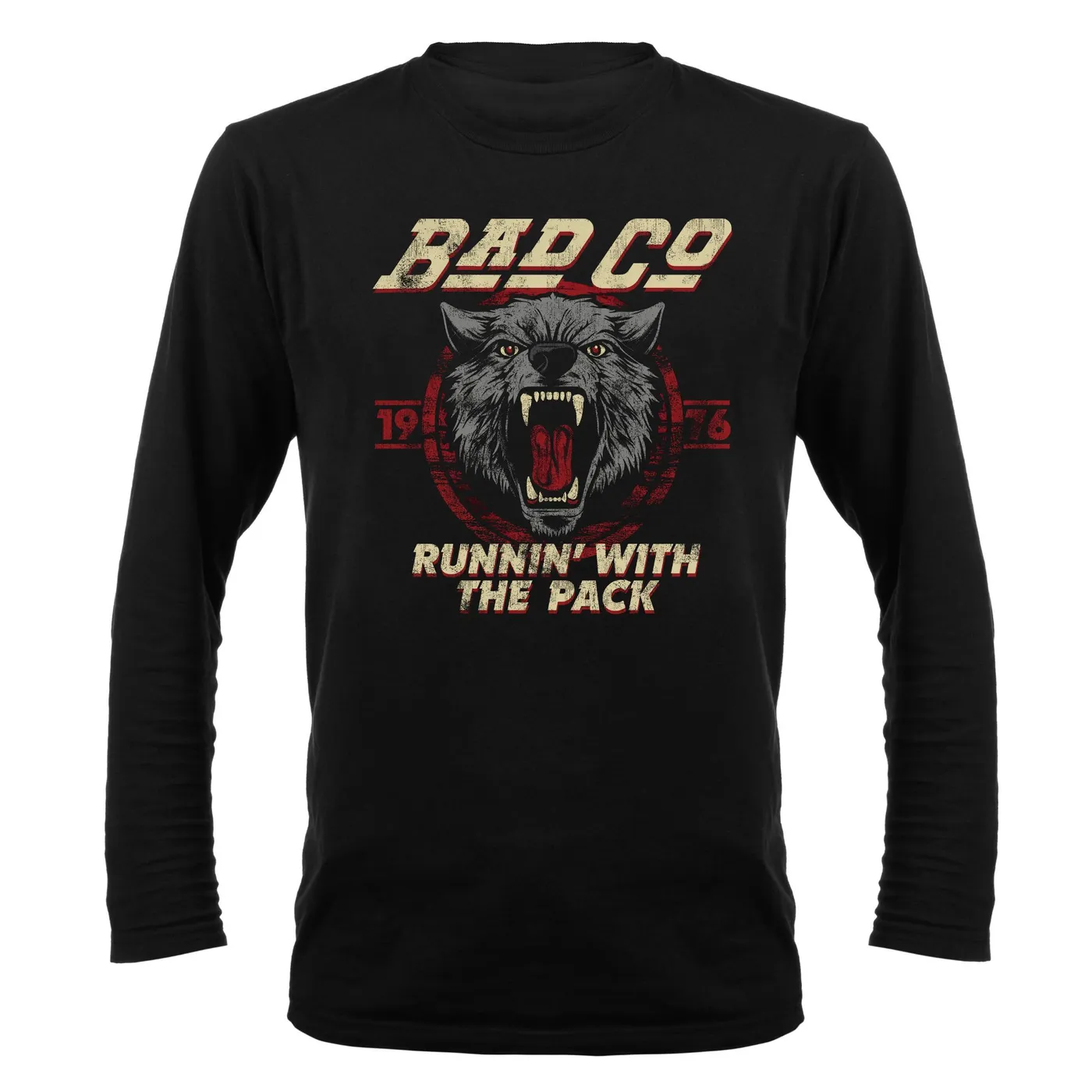 Bad Company Runnin' With The Pack Wolf '76 Long Sleeve T-Shirt
