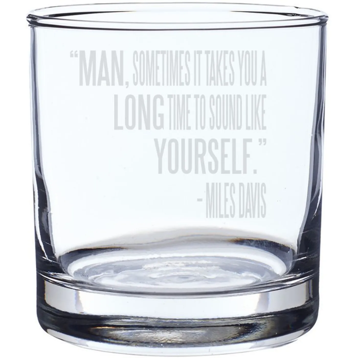 Miles Davis Sound Like Yourself Laser-Etched Whiskey Glass