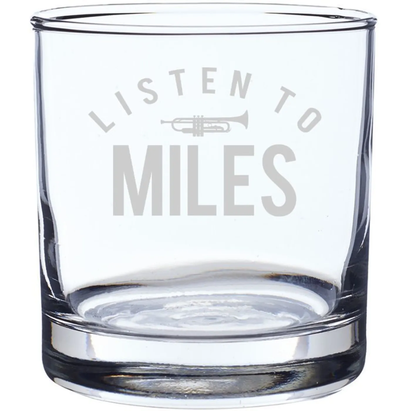 Miles Davis Listen To Miles Laser-Etched Whiskey Glass
