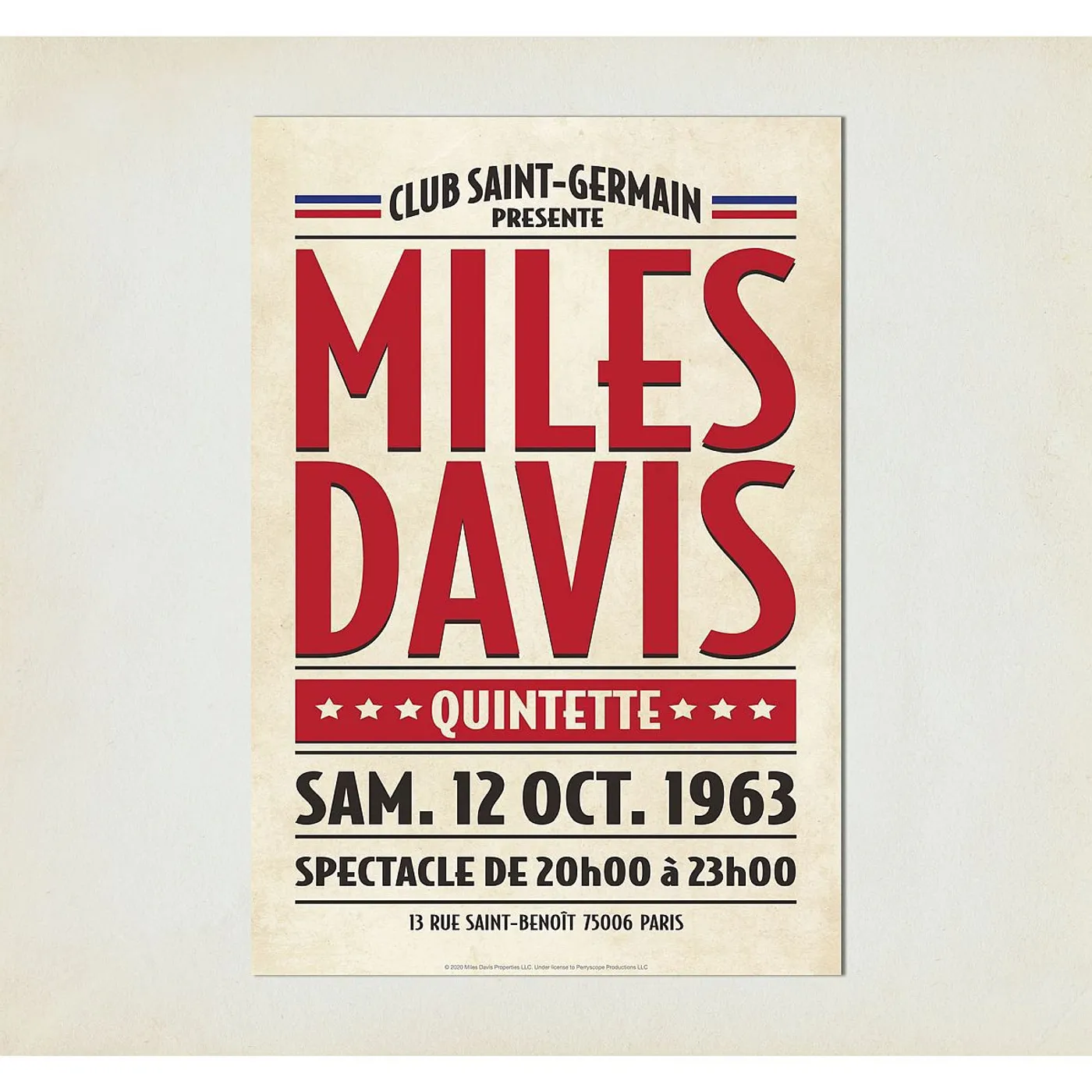Miles Davis Saint Germain Paris, 1963 Concert Print