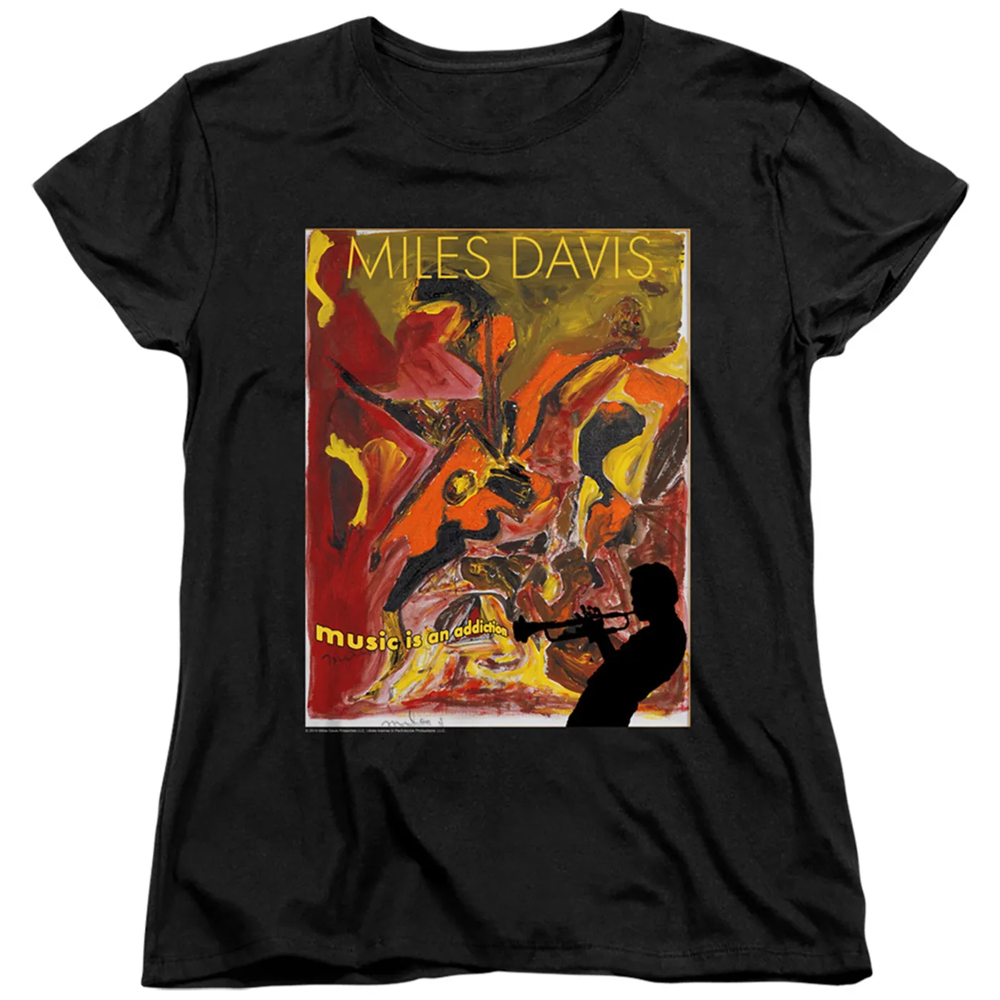 Miles Davis Womens Music Is An Addiction Tee