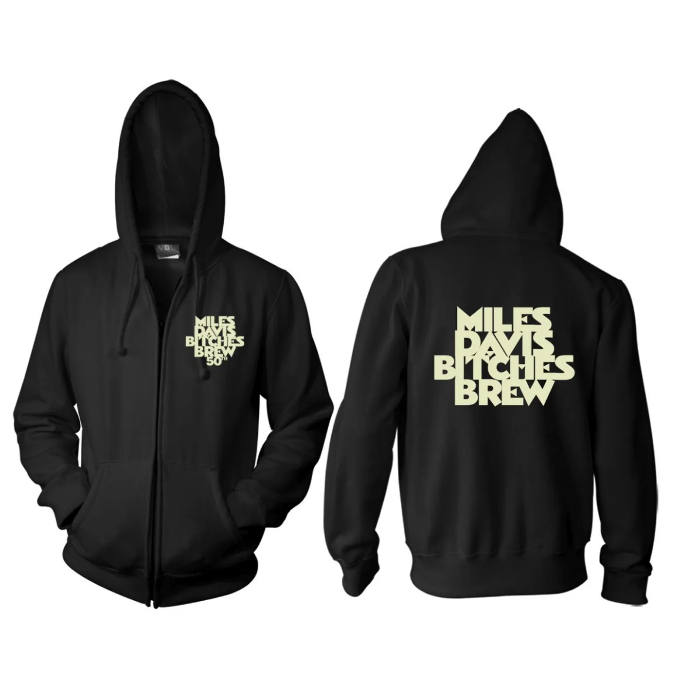 Miles Davis Bitches Brew 50th Anniversary Black Zip Hoodie