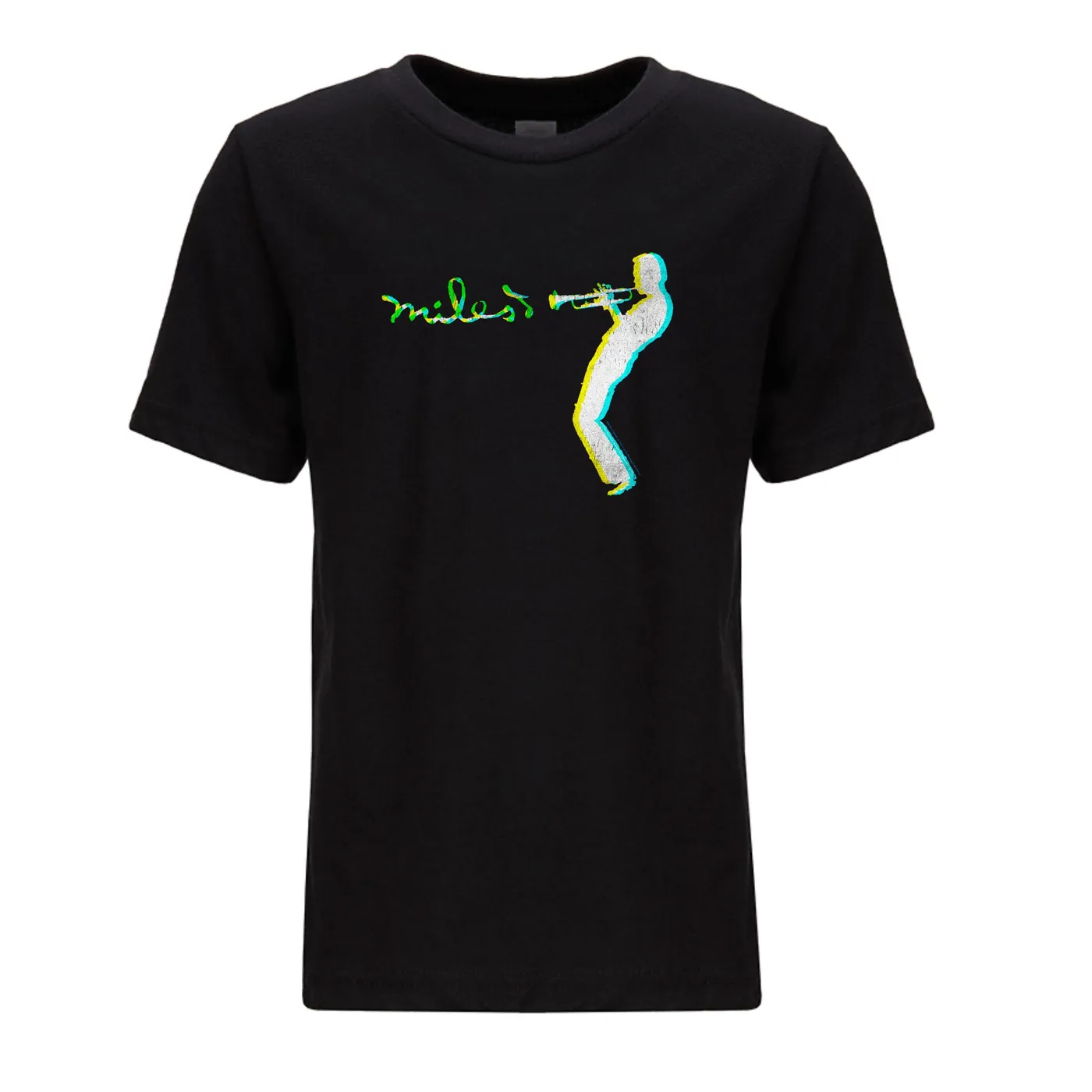 Miles Davis Youth Blue Green Silhouette Tee