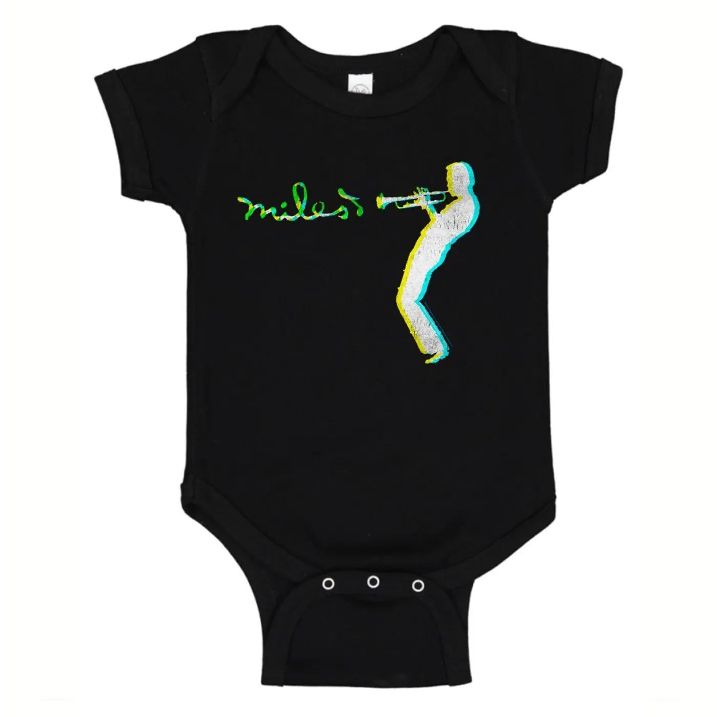 Miles Davis Blue Green Silhouette Onesie
