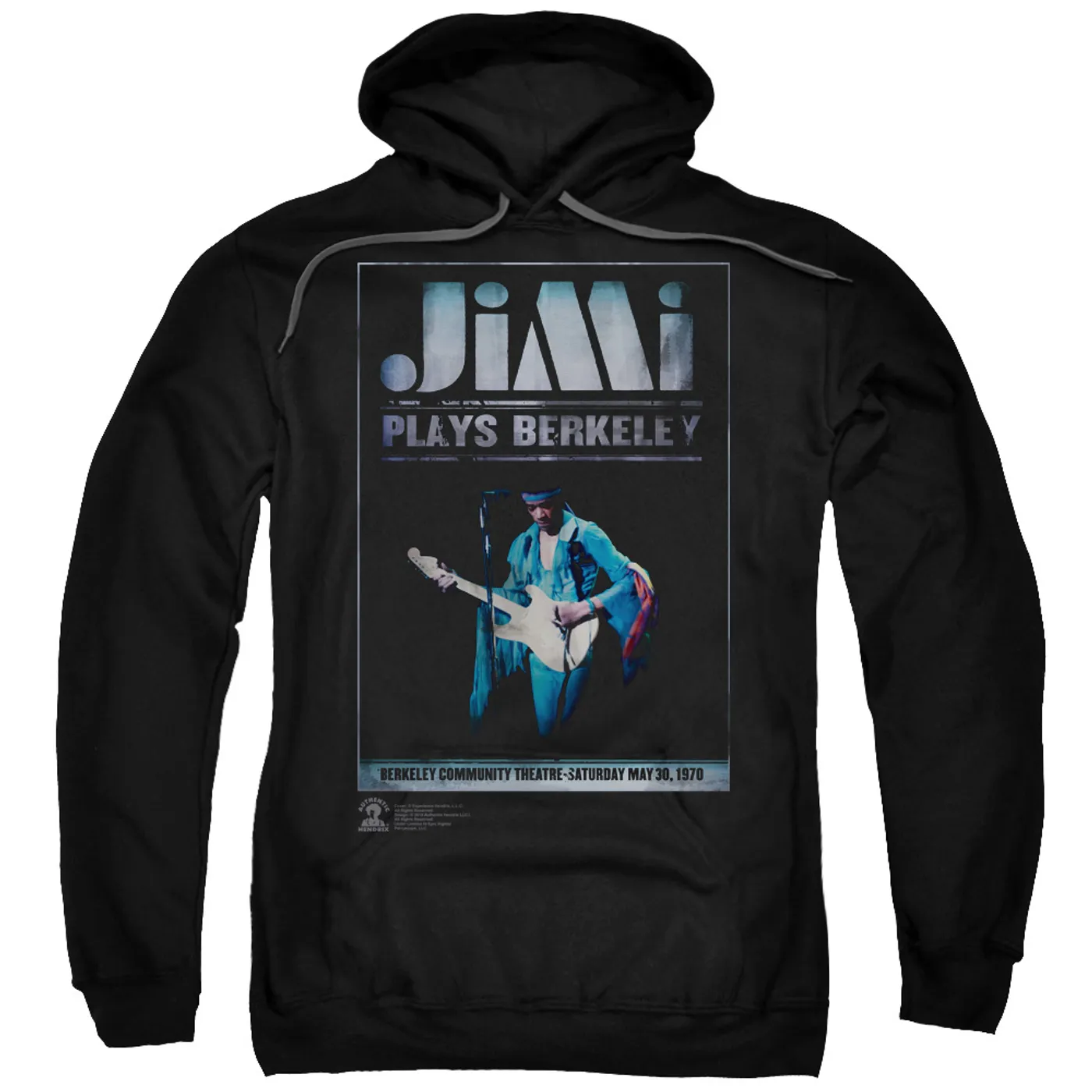 Jimi Hendrix Jimi Plays Poster Pull-Over Hoodie