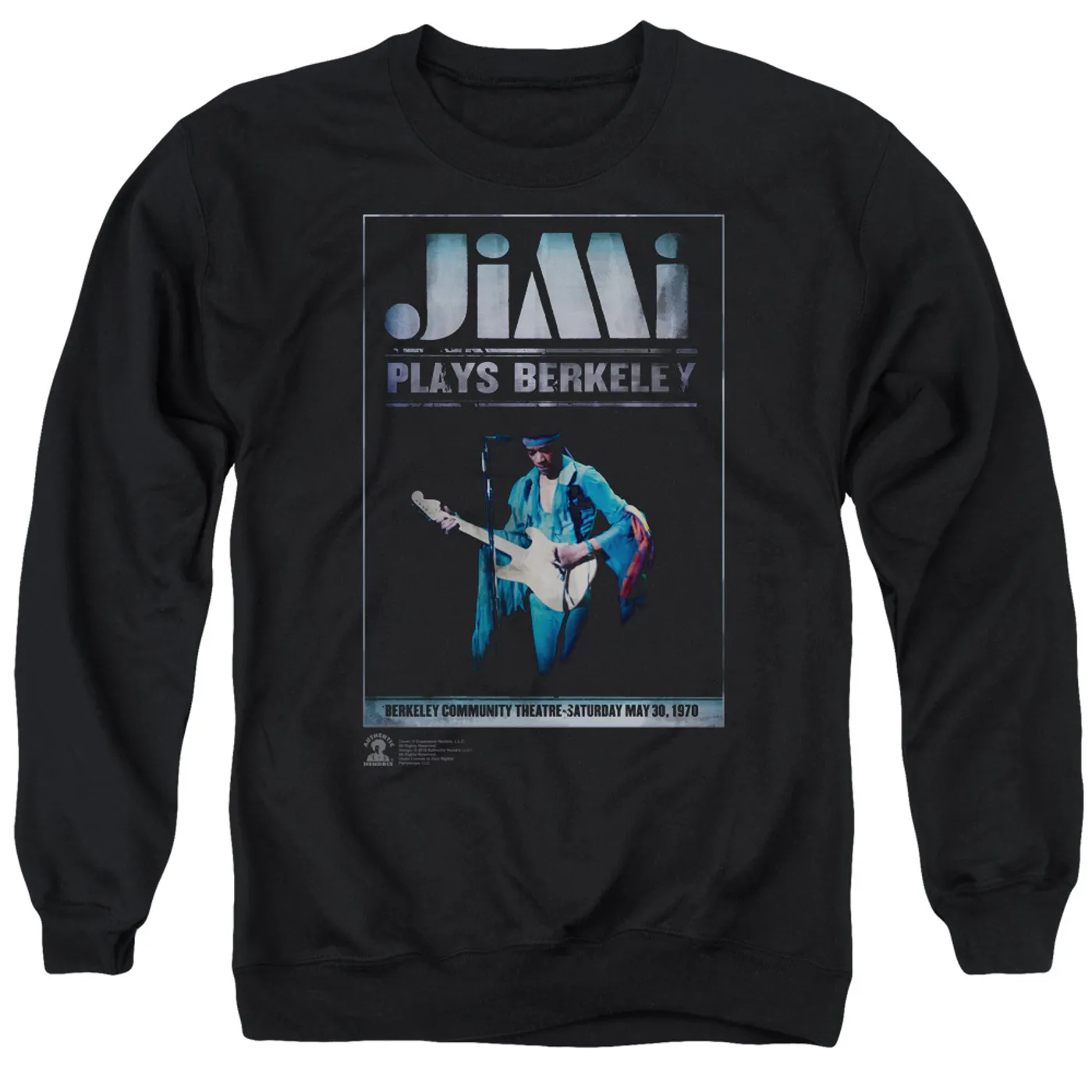 Jimi Hendrix Jimi Plays Poster Crewneck Sweatshirt