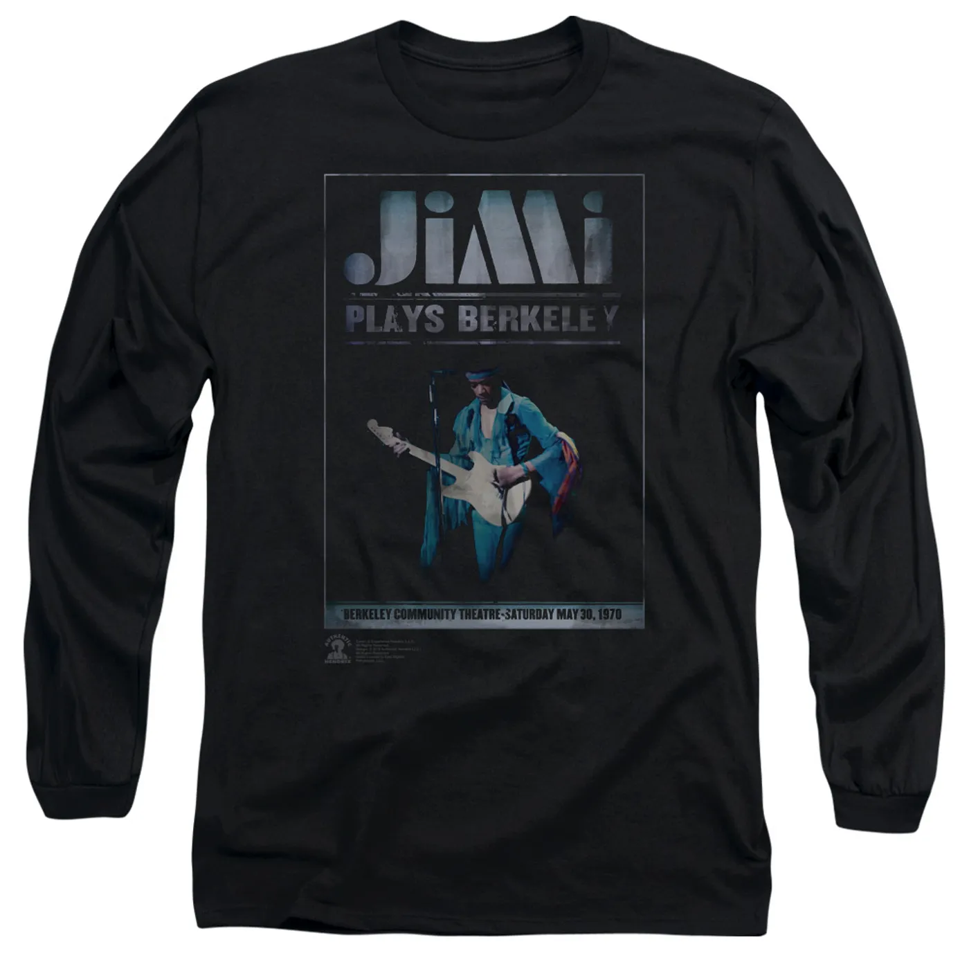 Jimi Hendrix Jimi Plays Poster Long Sleeve T-Shirt