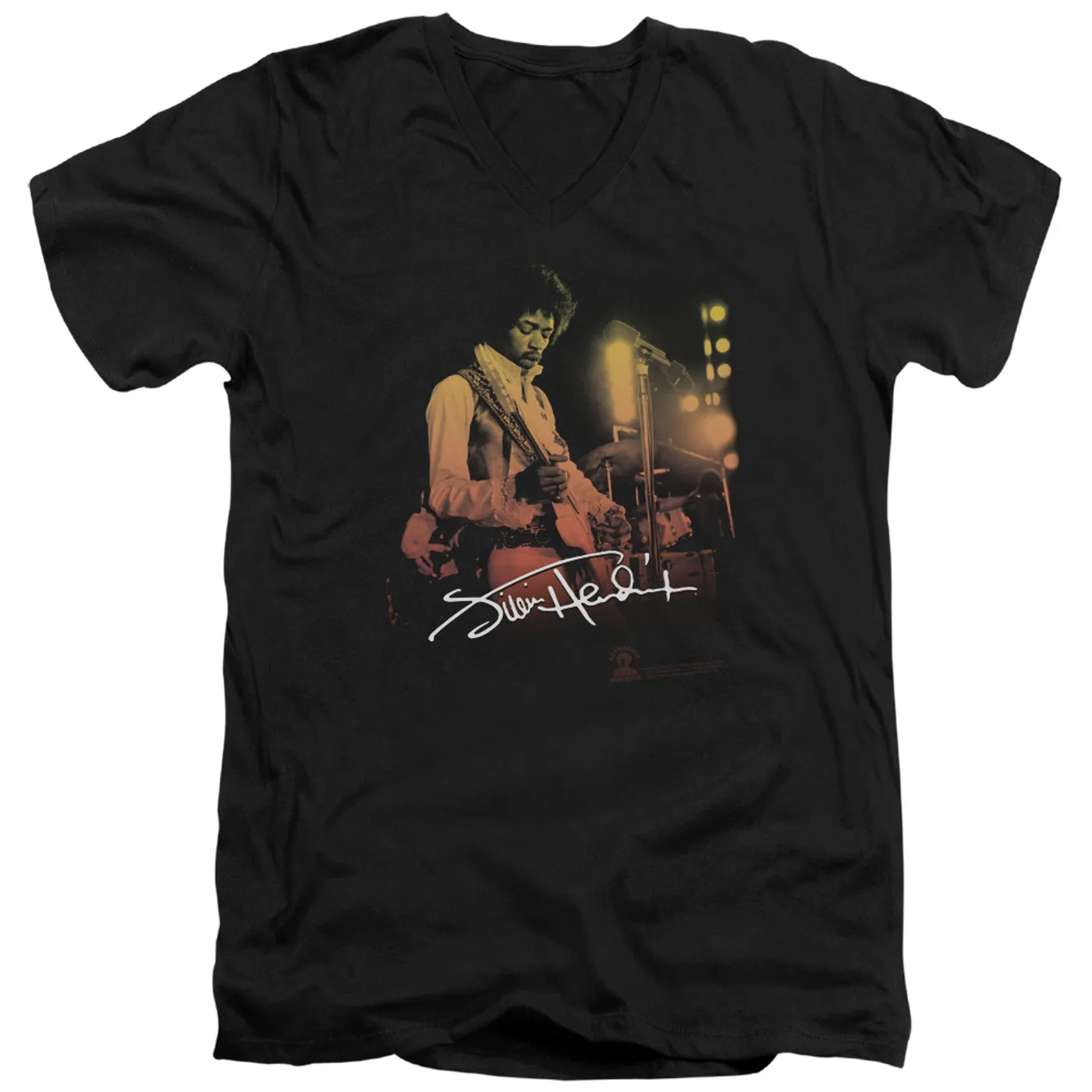 Jimi Hendrix Live On Stage Black V-Neck T-Shirt