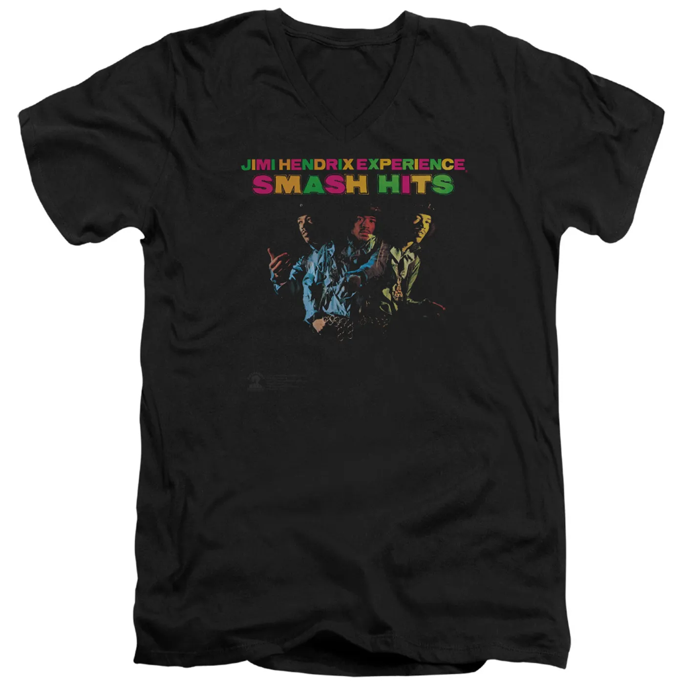 Jimi Hendrix Smash Hits Black V-Neck T-Shirt