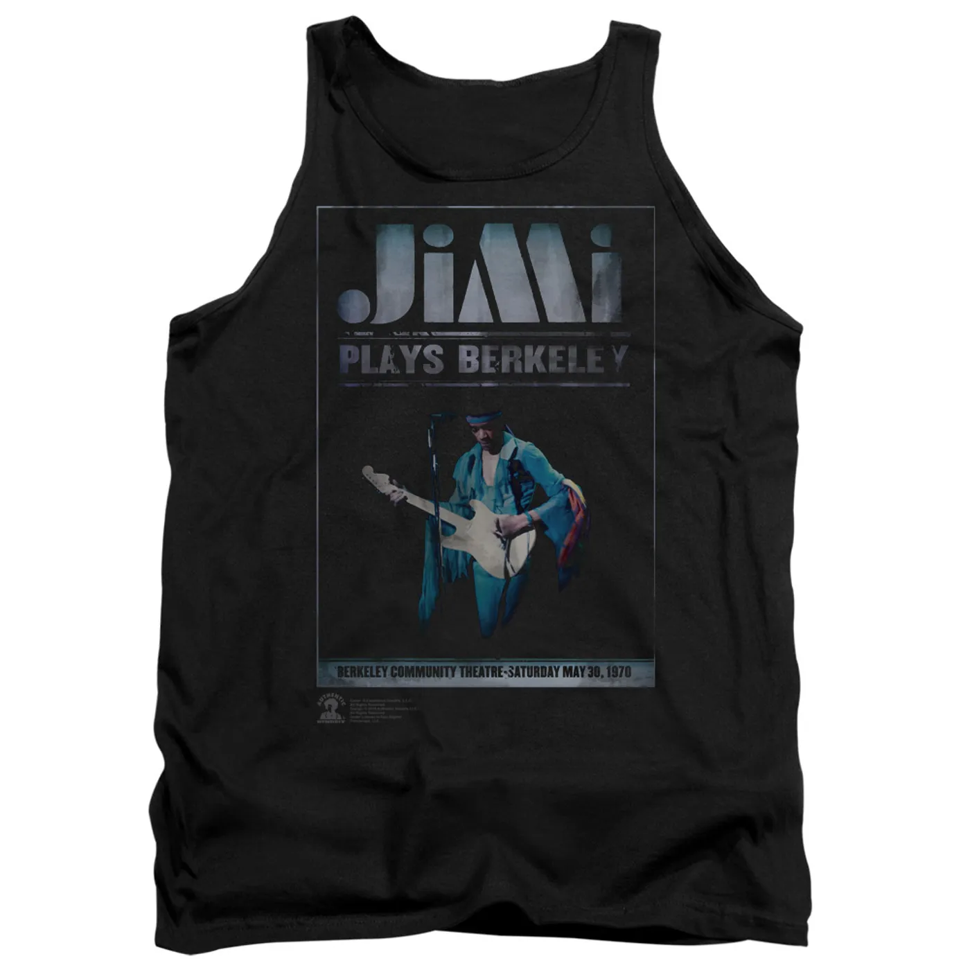 Jimi Hendrix Jimi Plays Poster Tank Top