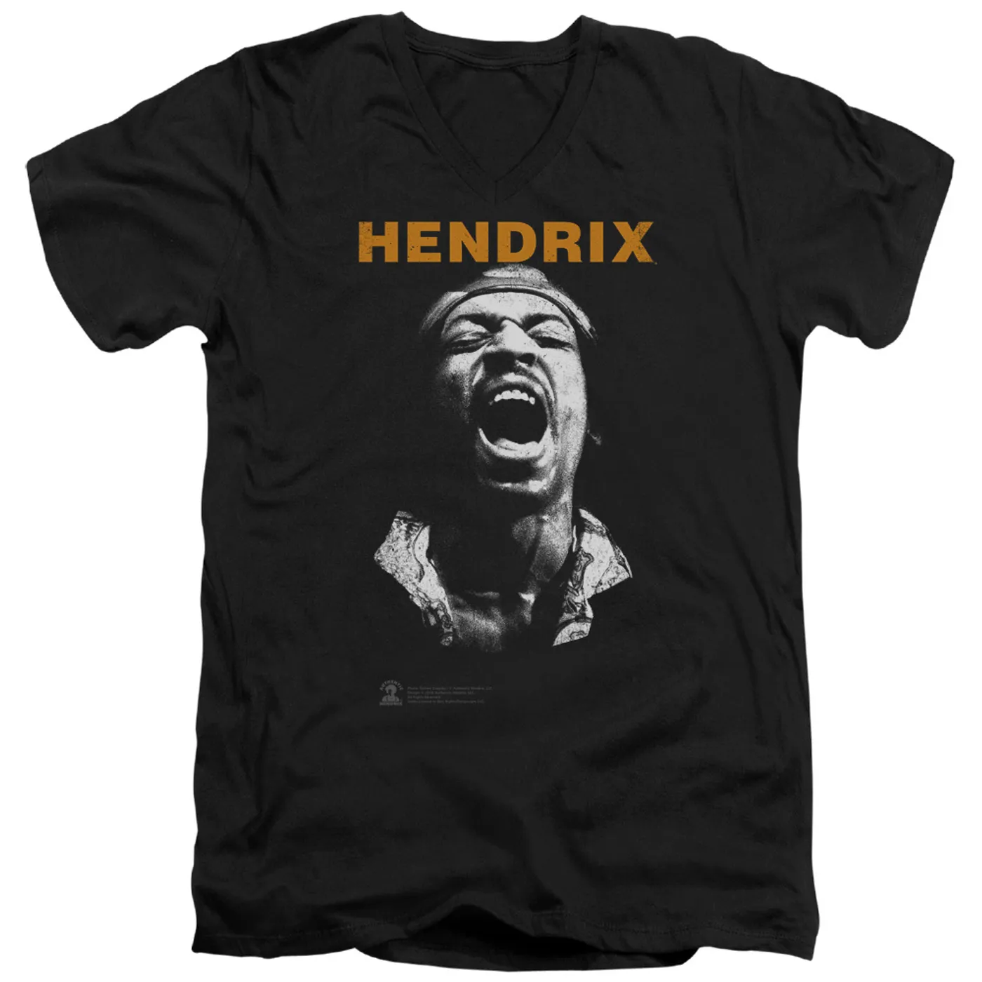 Jimi Hendrix Listen Black V-Neck T-Shirt