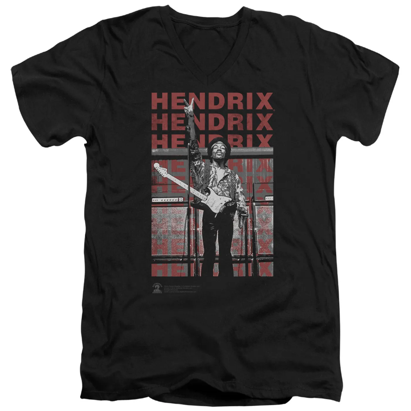 Jimi Hendrix Give It All Black V-Neck T-Shirt
