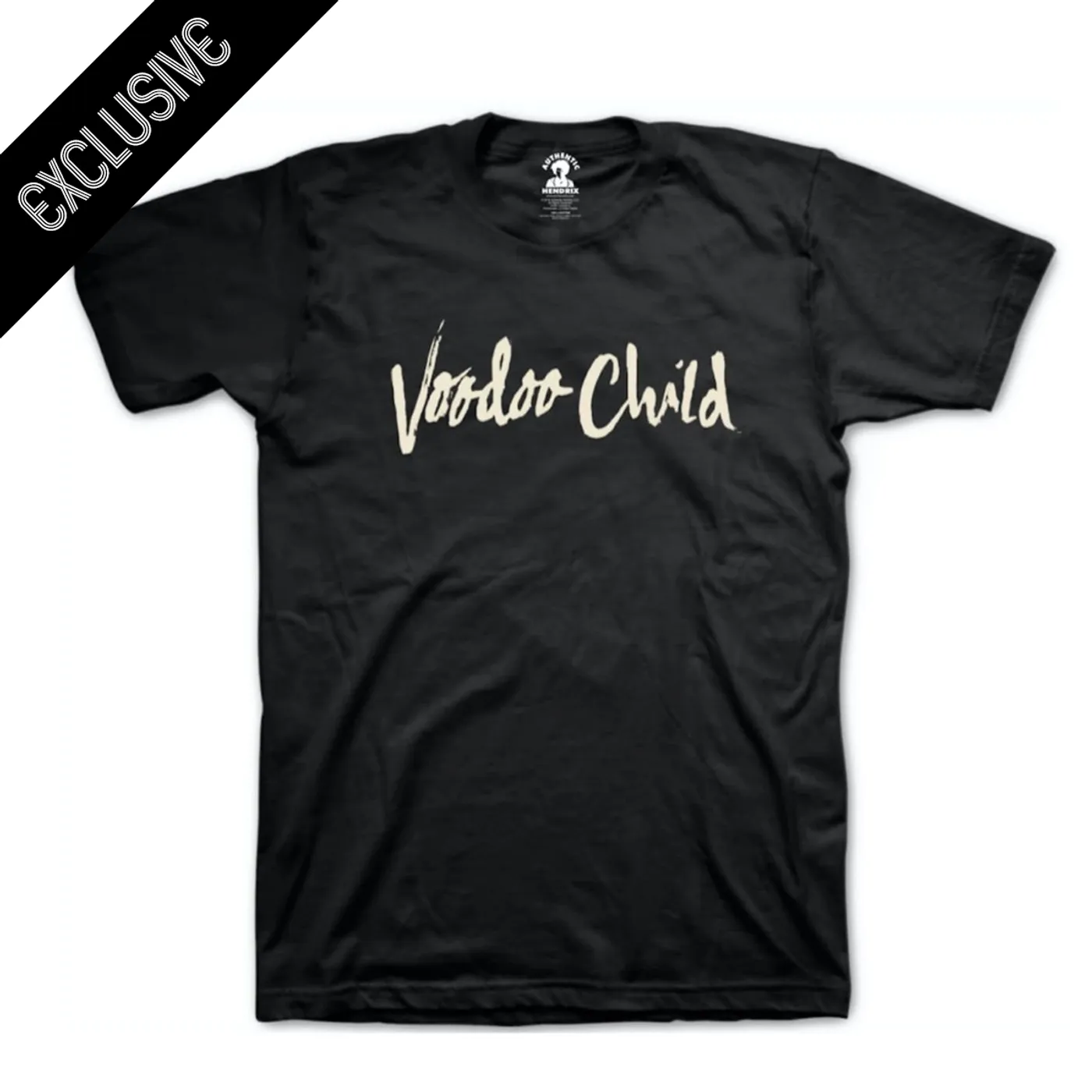 Jimi Hendrix Hendrix Voodoo Child Flocked Logo Mens T-Shirt