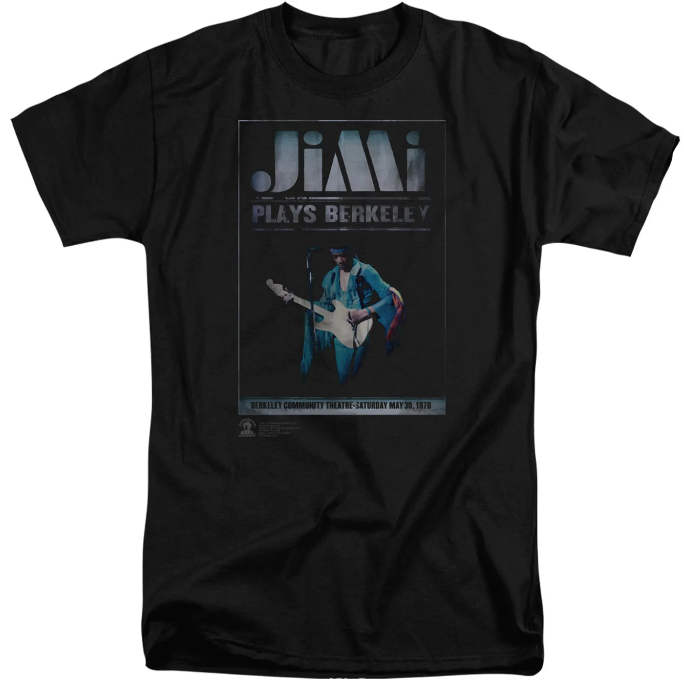 Jimi Hendrix Jimi Plays Poster Tall T-shirt