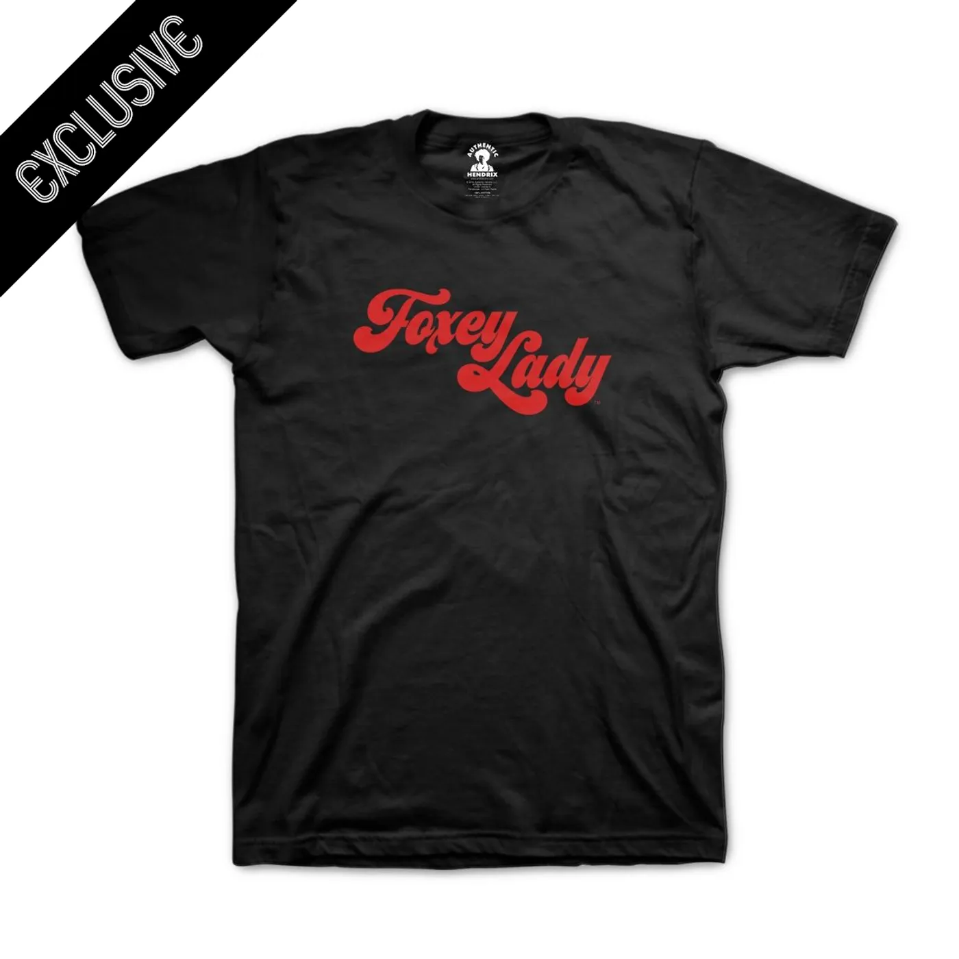 Jimi Hendrix Hendrix Foxey Lady Flocked Logo Ladies T-Shirt