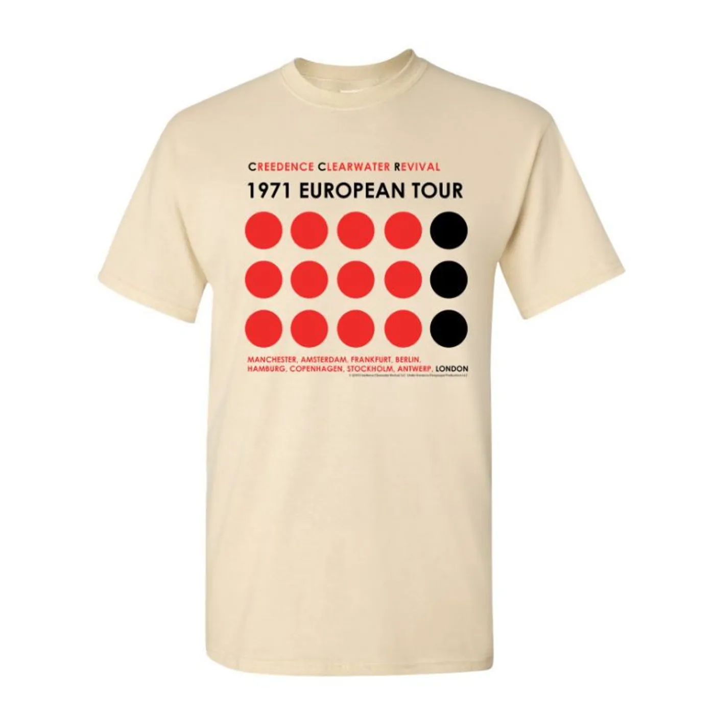 Creedence Clearwater Revival 71 European Tour T-Shirt
