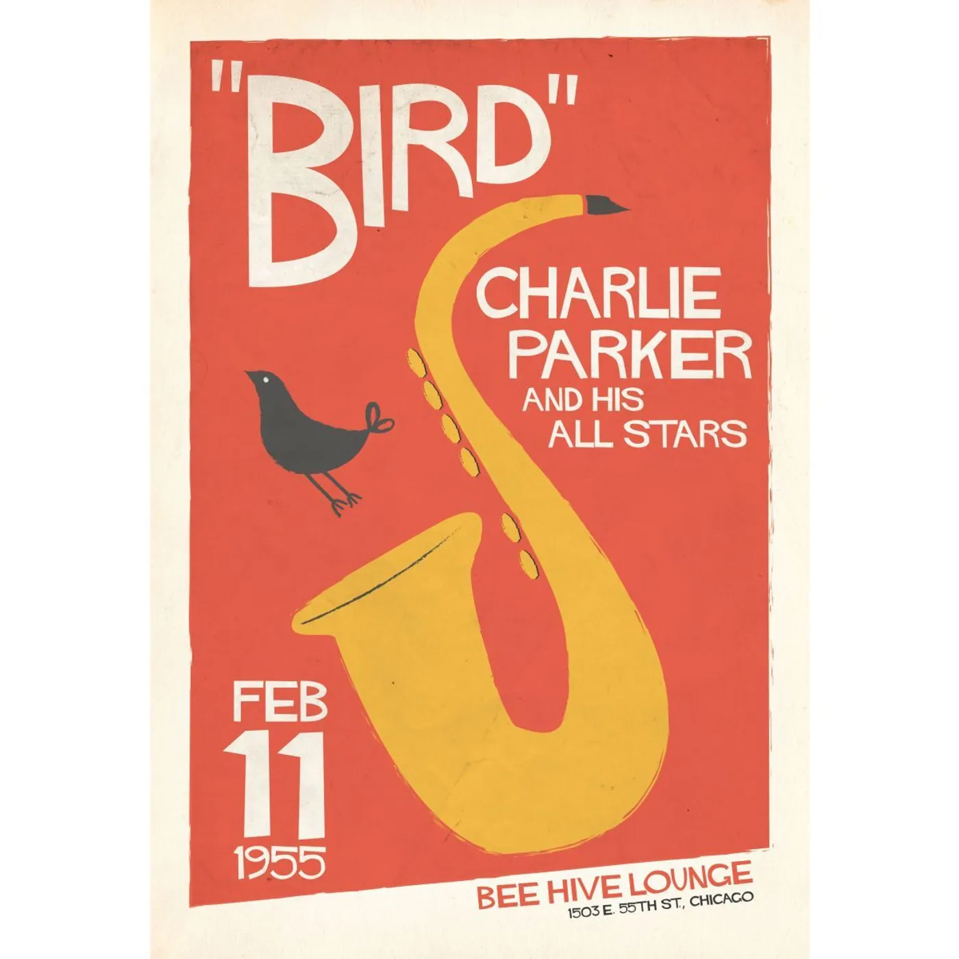 Charlie Parker Live at the Bee Hive Chicago Print