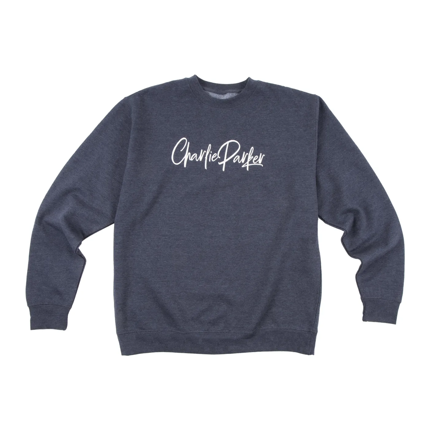 Charlie Parker Crewneck Signature Logo Blue Gray Sweatshirt