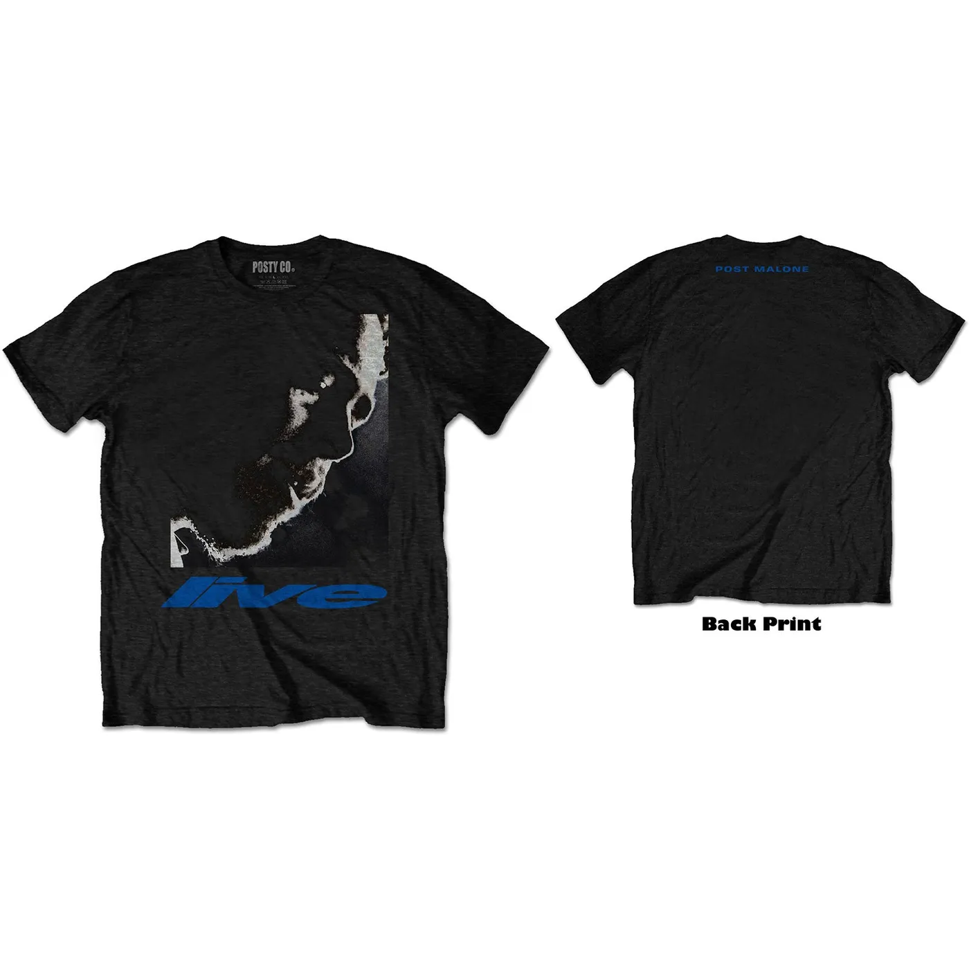 Post Malone - T-Shirt - Post Malone HT Live Black Bolur