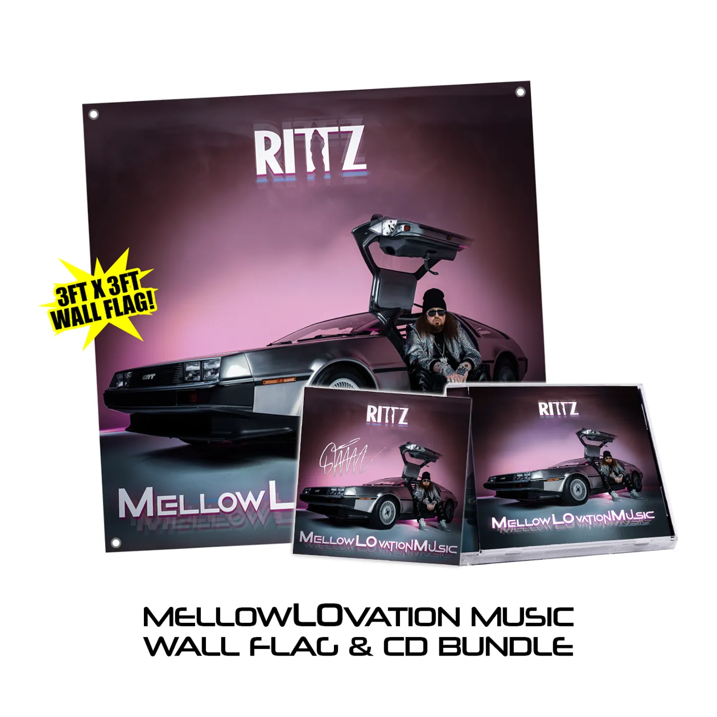 Rittz "MellowLOvation Music" CD and 3x3 Flag