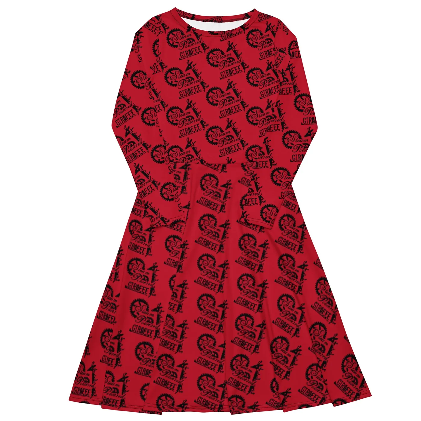 Steam Powered Giraffe Red SPG Logo Long Sleeve Dress