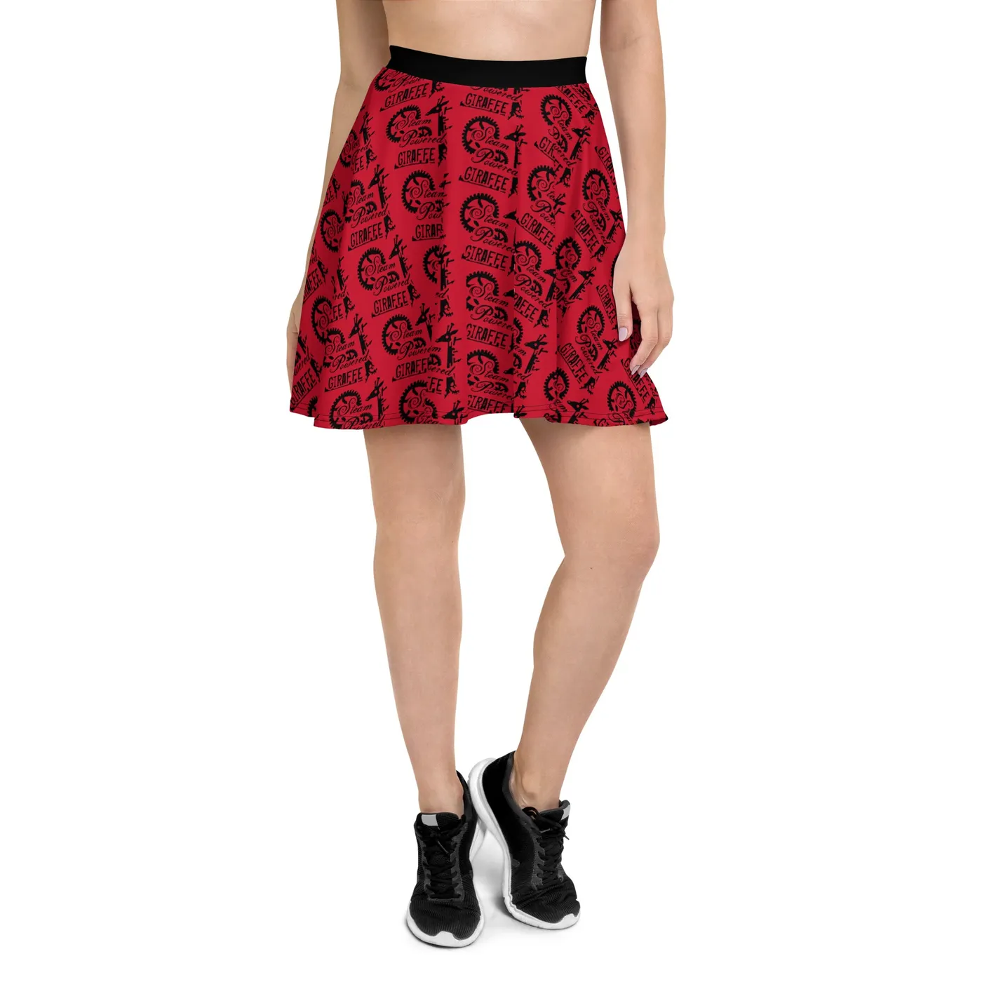 Steam Powered Giraffe Red SPG Logo Skater Skirt