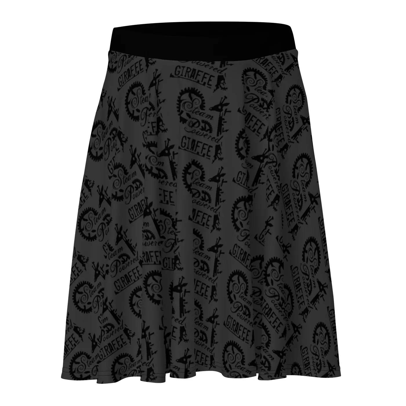 Steam Powered Giraffe Dark Grey SPG Logo Skater Skirt