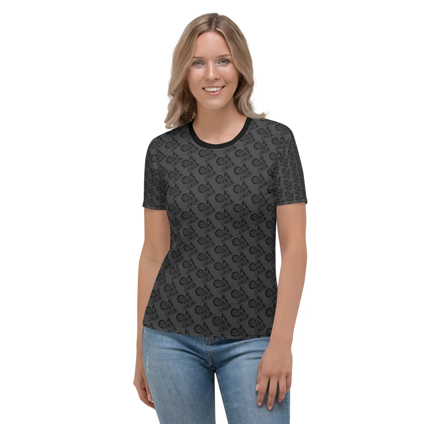 Steam Powered Giraffe Dark Grey SPG Logo Feminine-Cut Shirt