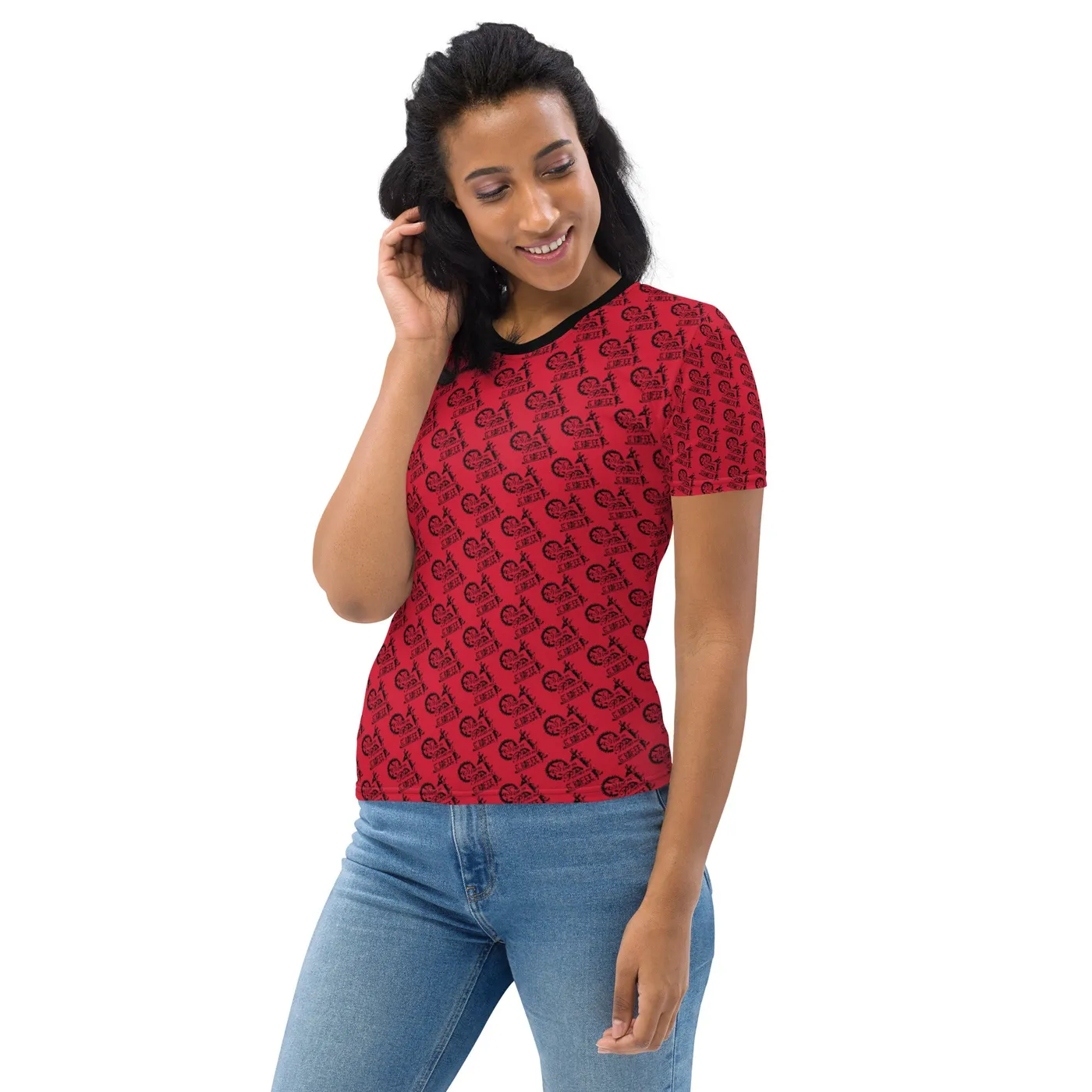 Steam Powered Giraffe Red SPG Logo Feminine-Cut Shirt