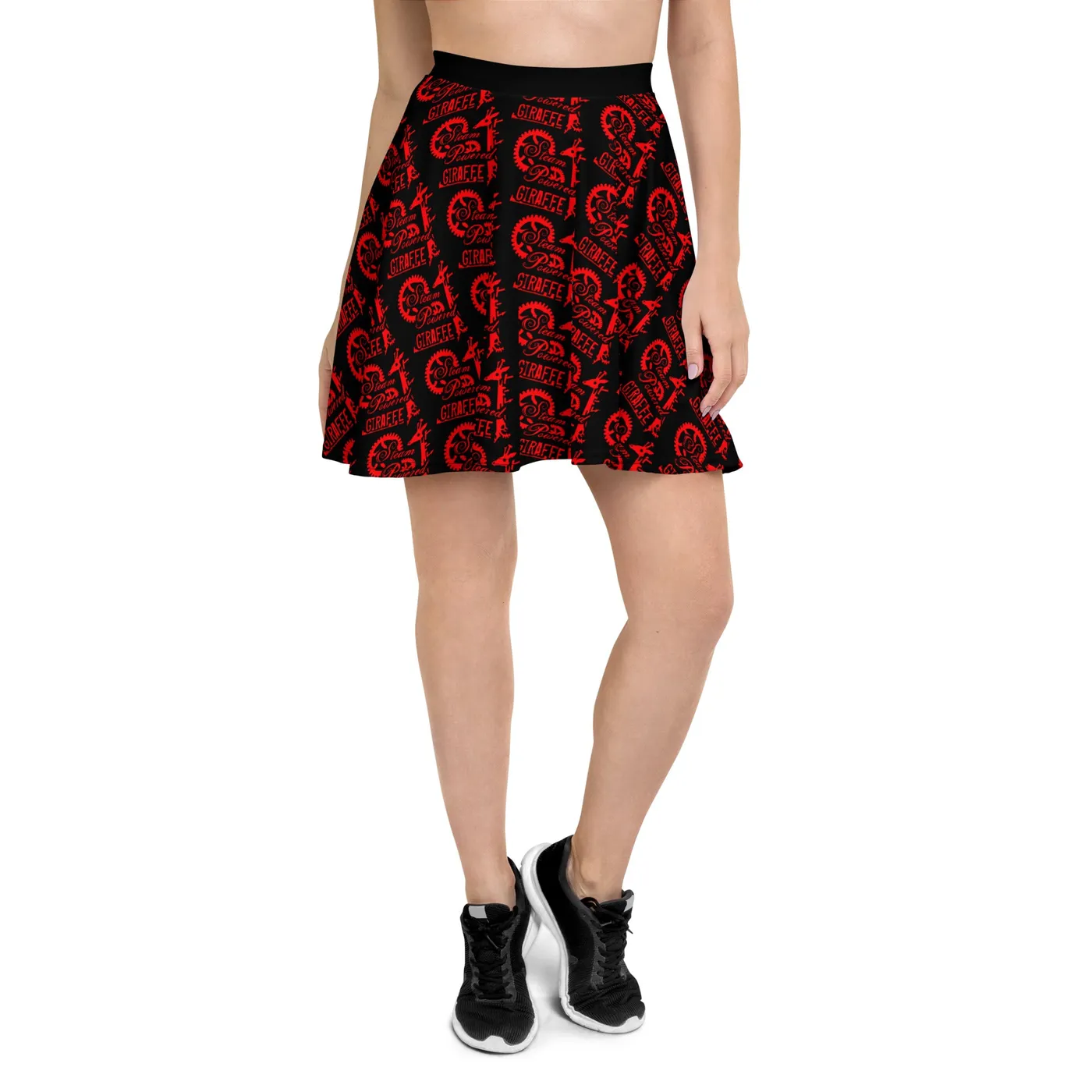 Steam Powered Giraffe Black with Red SPG Logo Skater Skirt