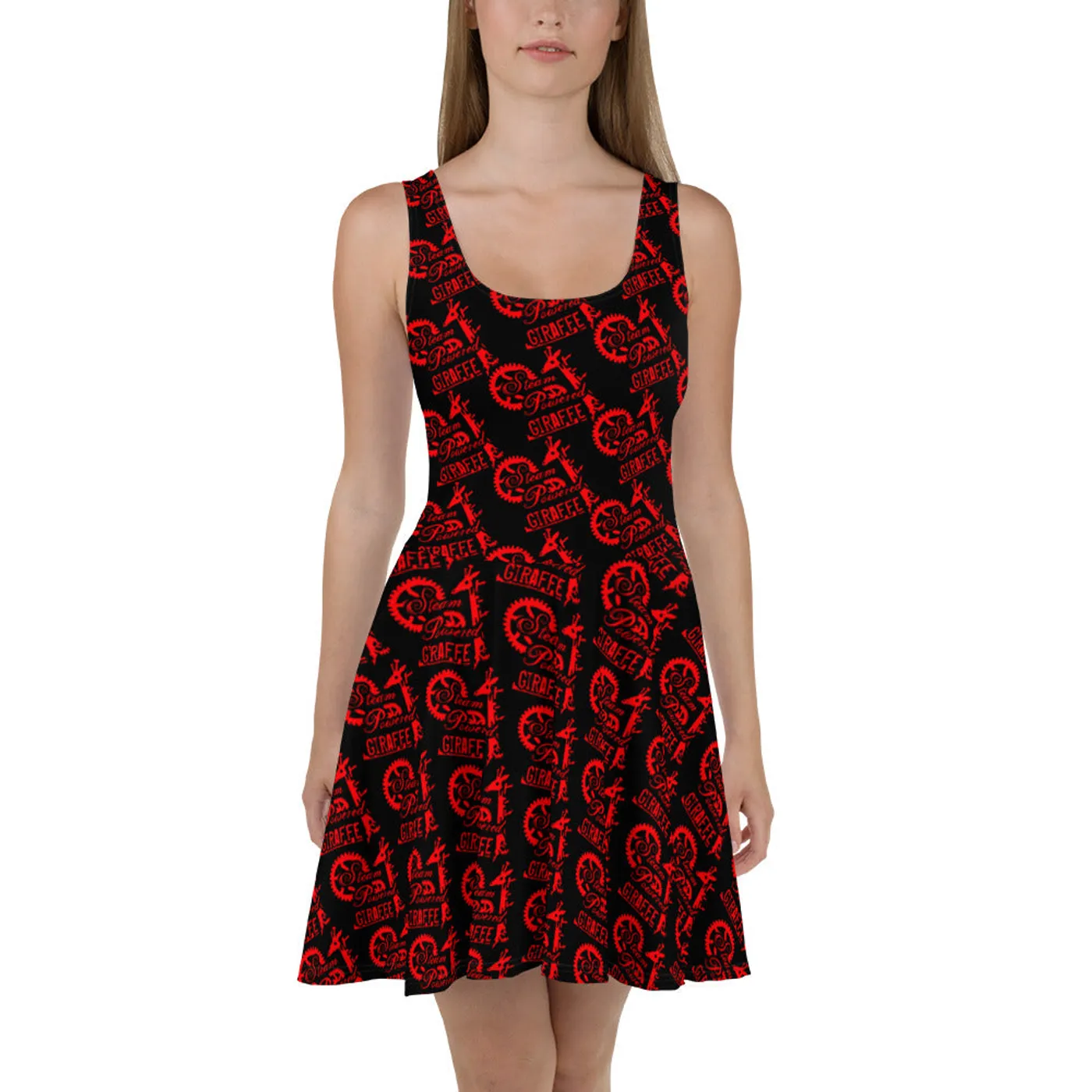 Steam Powered Giraffe Black with Red SPG Logo Skater Dress