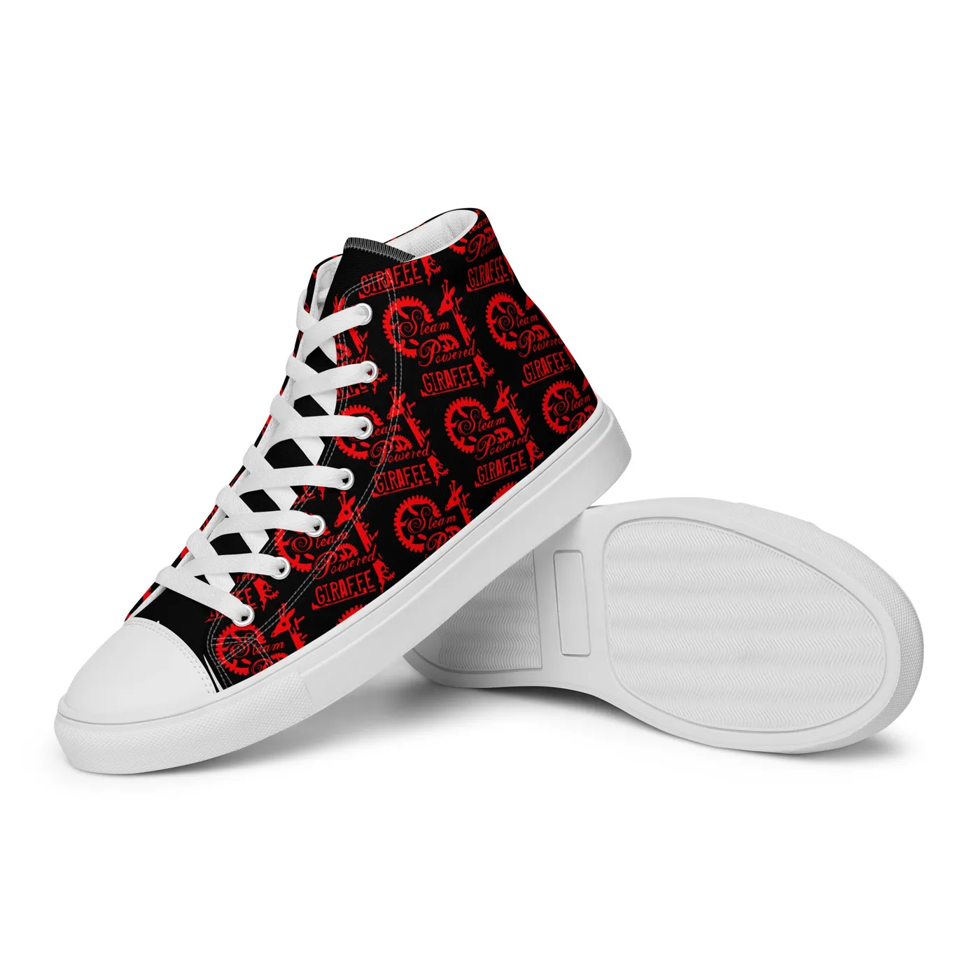 Steam Powered Giraffe Women’s Black & Red SPG Logo High Top Shoes