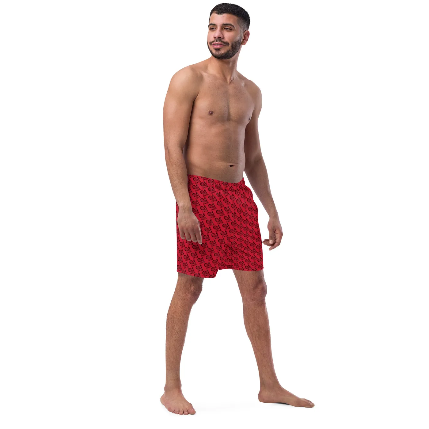 Steam Powered Giraffe Red SPG Logo Swim Trunks