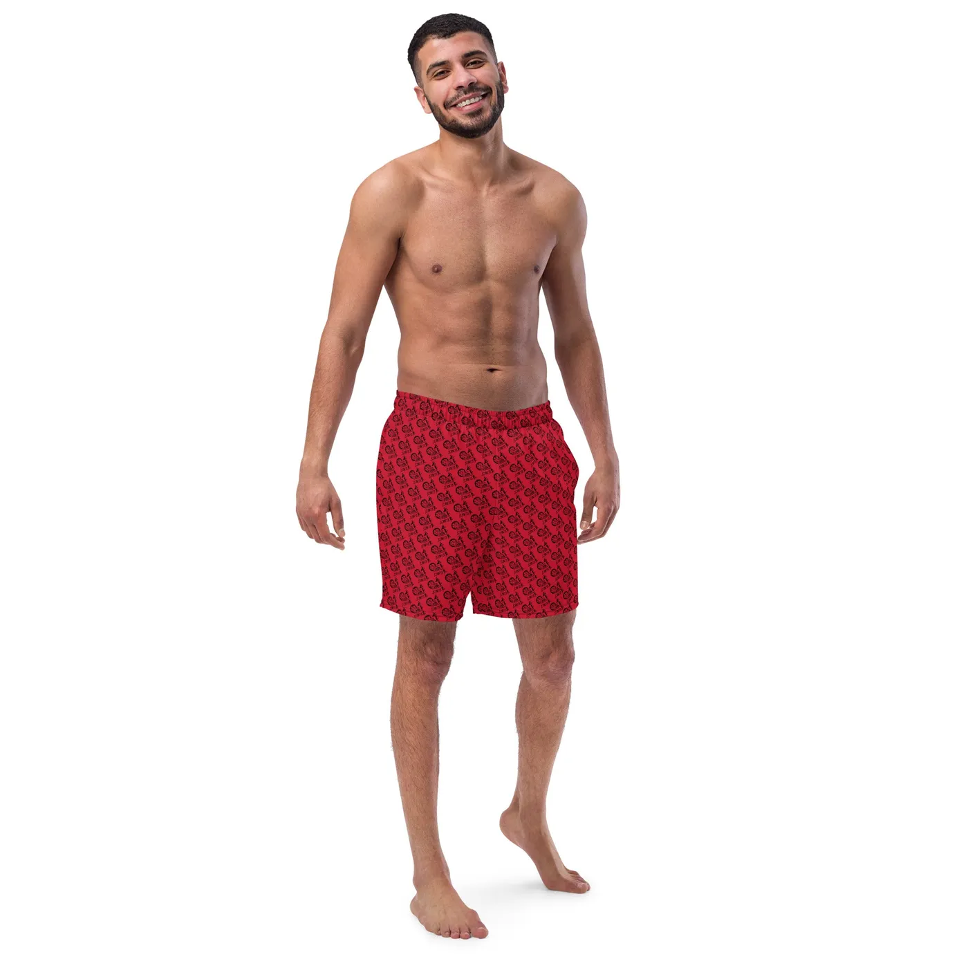 Steam Powered Giraffe Red SPG Logo Swim Trunks